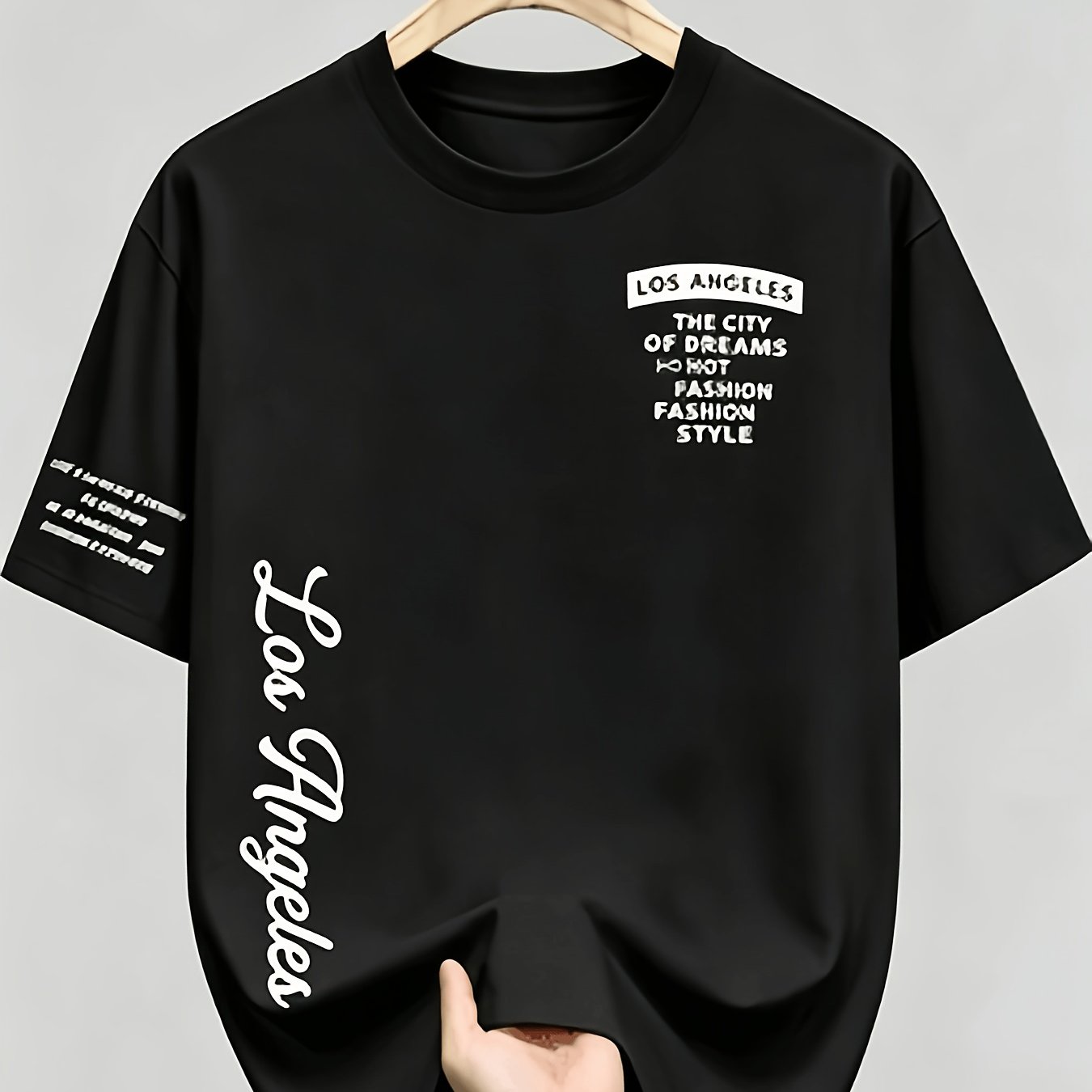 TEMU 남성 아메리칸 레트로 레터 프린트 신상, 편안한 패션 캐주얼 티셔츠, 간편한 관리, 비즈니스 캐주얼 스타일, 통기성, 편안함, 야외 스포츠에 이상적인 상의