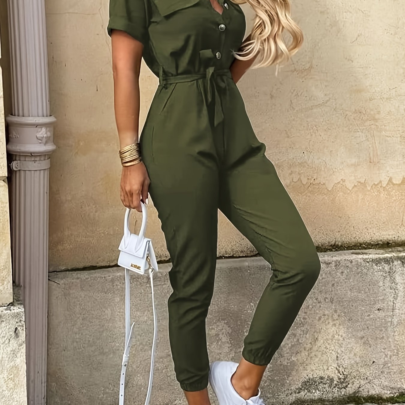 E-shop 25. Jubiläum Retro-Stil Neuankömmling, Frühling/Sommer Damenmode Knopf-Jumpsuit
