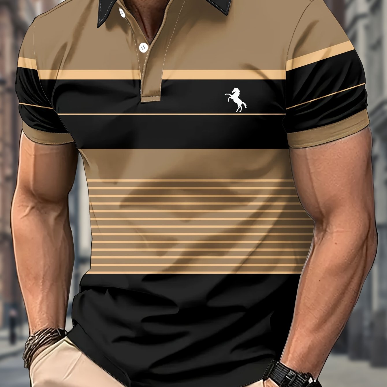 TEMU Polo décontracté pour homme, grande taille, PLUS SIZE