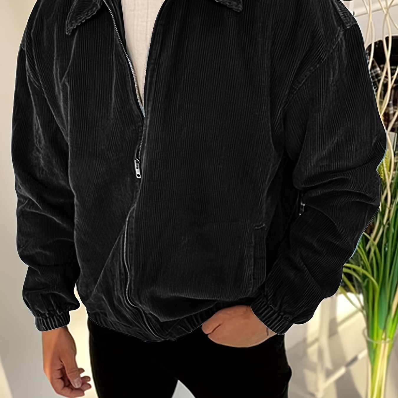 Autumn And Winter Men's College Style Jacket In Corduroy, Versatile And Fashionable Top Suitable For Traveling, Parties, Shopping, Thick And Versatile With A Turned-up Collar