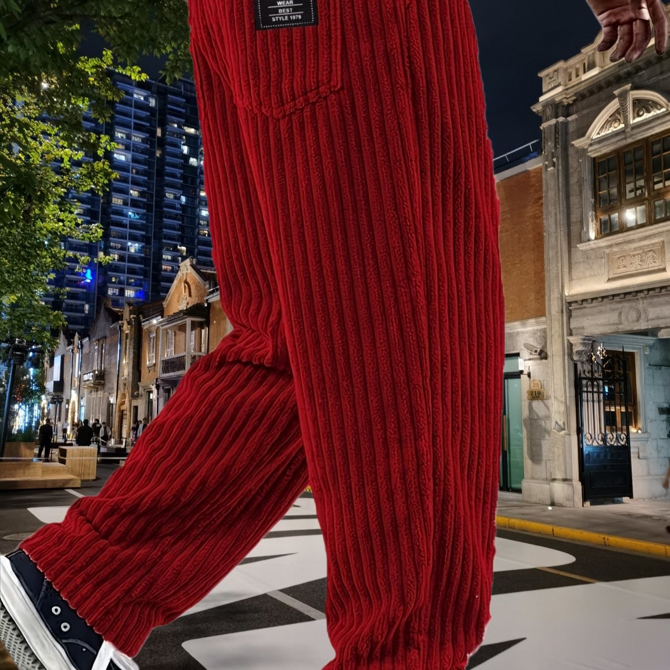 TEMU 's Fashion Casual Trousers, Running Athletic Pants, Corduroy Multi-pocket Drawstring Casual Trousers