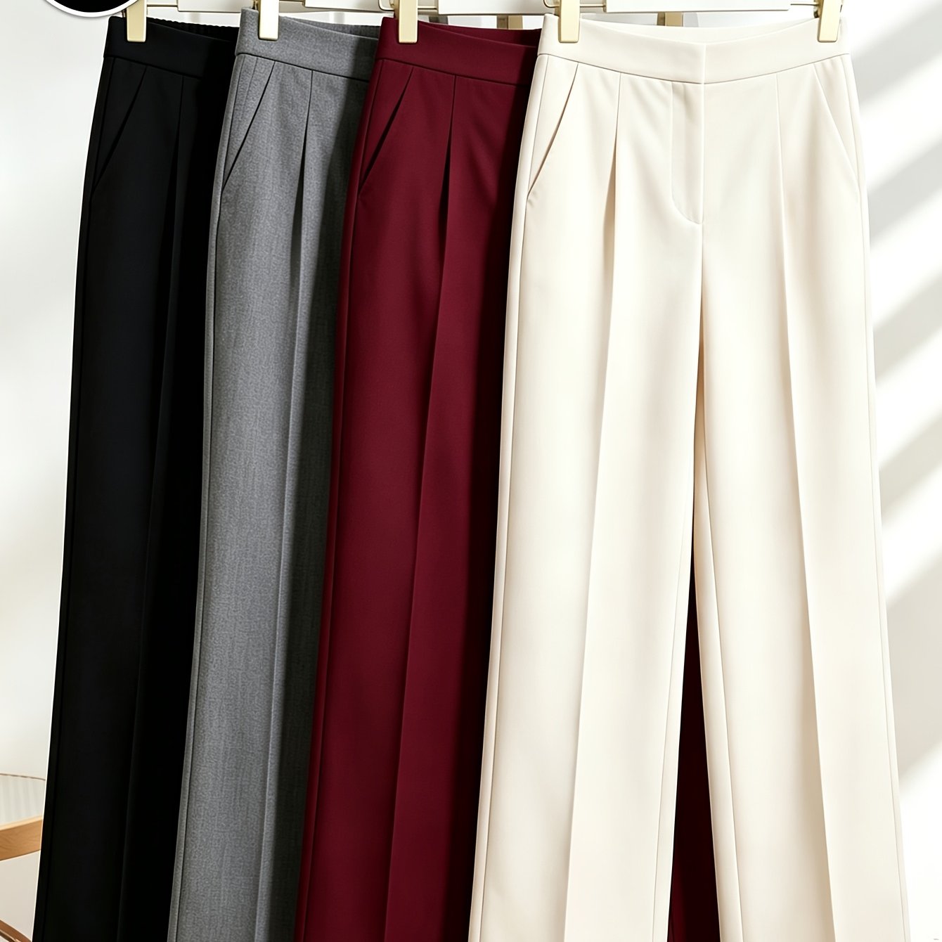 TEMU 4pcs Mixed Color Women's Pants, S Pants, Suit Pants, Slim Fit Soft High-end Home Pants For Daily Wear , Summer, Autumn, Winter And