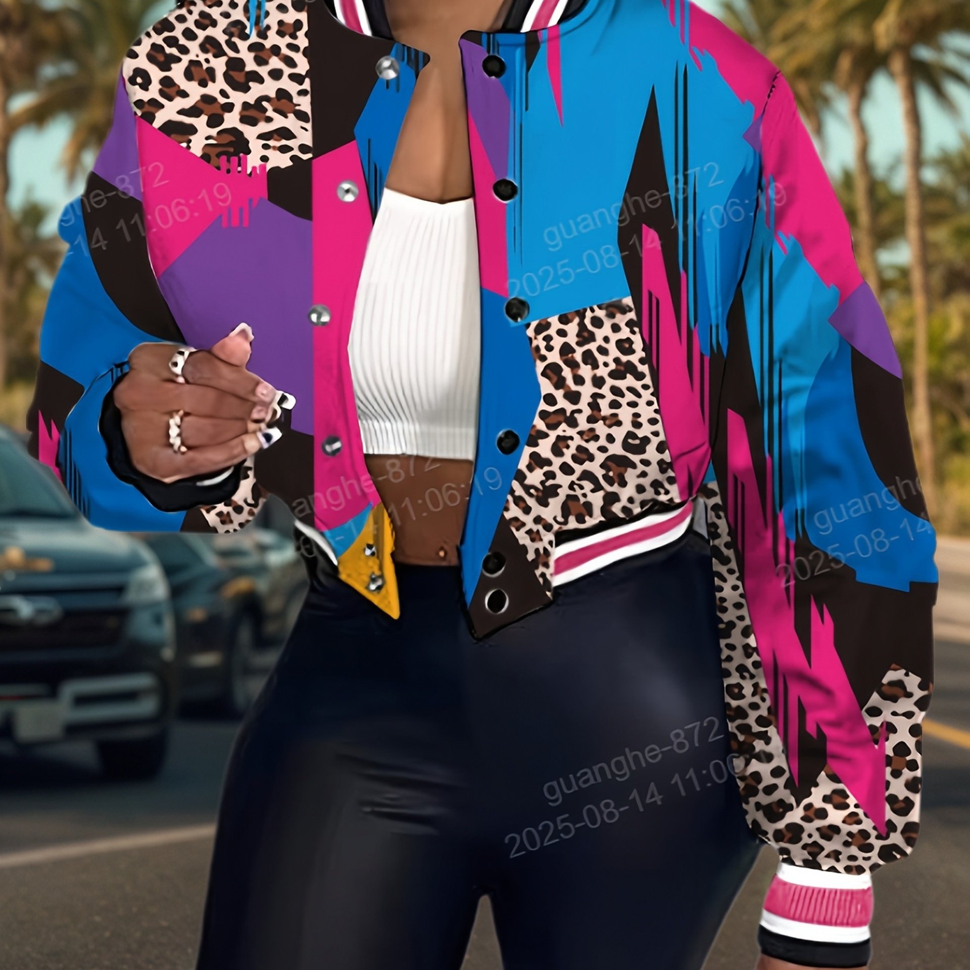 Women's New Autumn And Winter Stylish Casual Printed Long-sleeve Jacket