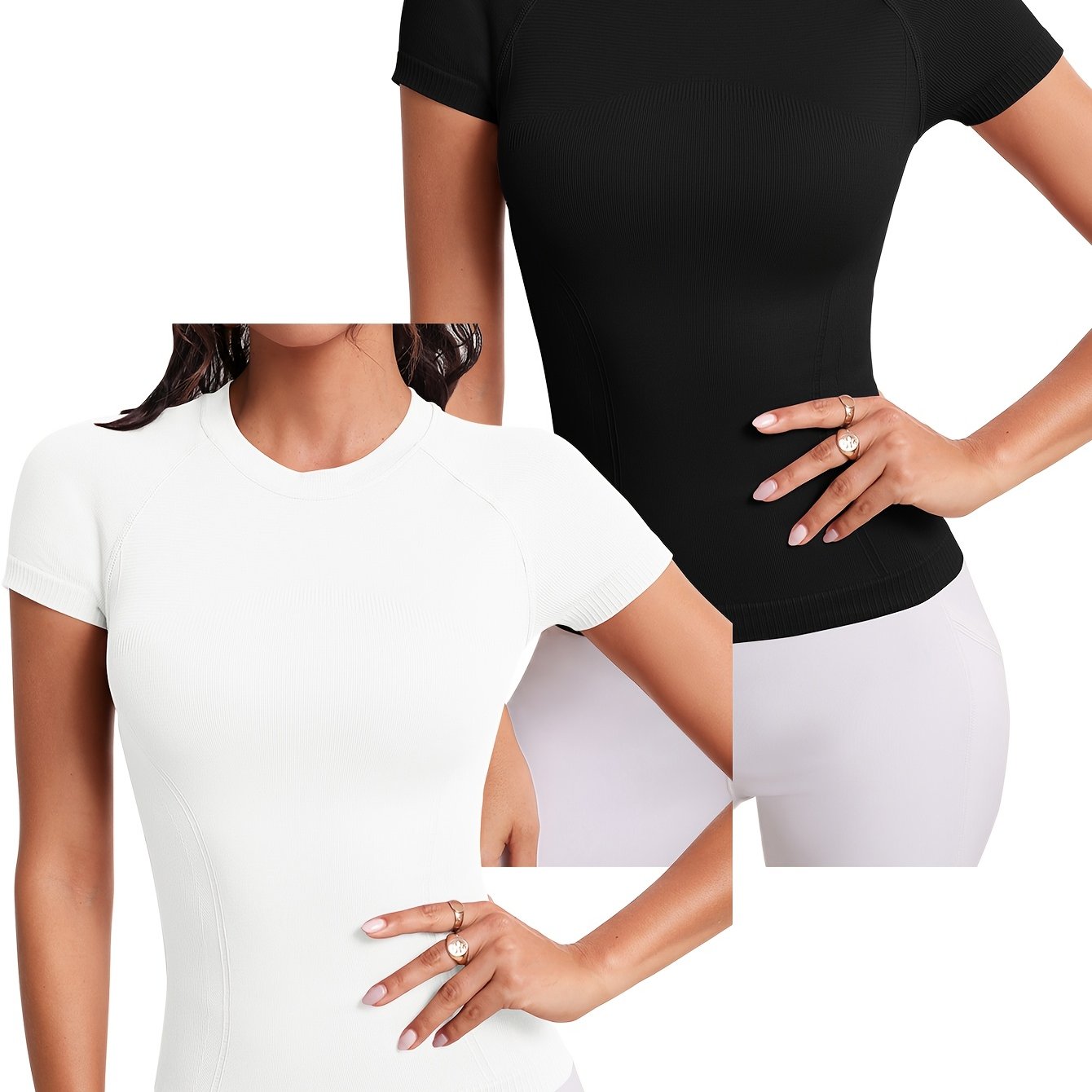 TEMU Women's 2pcs Short Sleeve Athletic Yoga Set