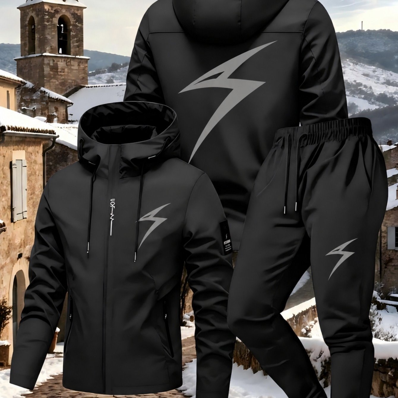 TEMU AW26 Set Giacca e Pantaloni Antipioggia da , , Design Minimalista per Escursionismo e Pendolarismo , SS26, Outfit Due Pezzi Resistente e