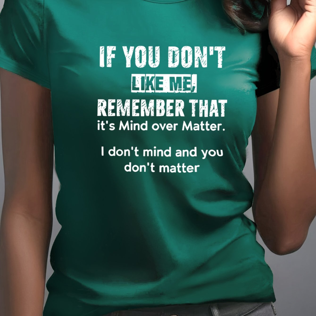 TEMU Round Neck Short Sleeve T-shirt With " Don't Remember That 't Mind And You Don't " Graphic Print. Spring/summer Trendy Urban Streetwear 's