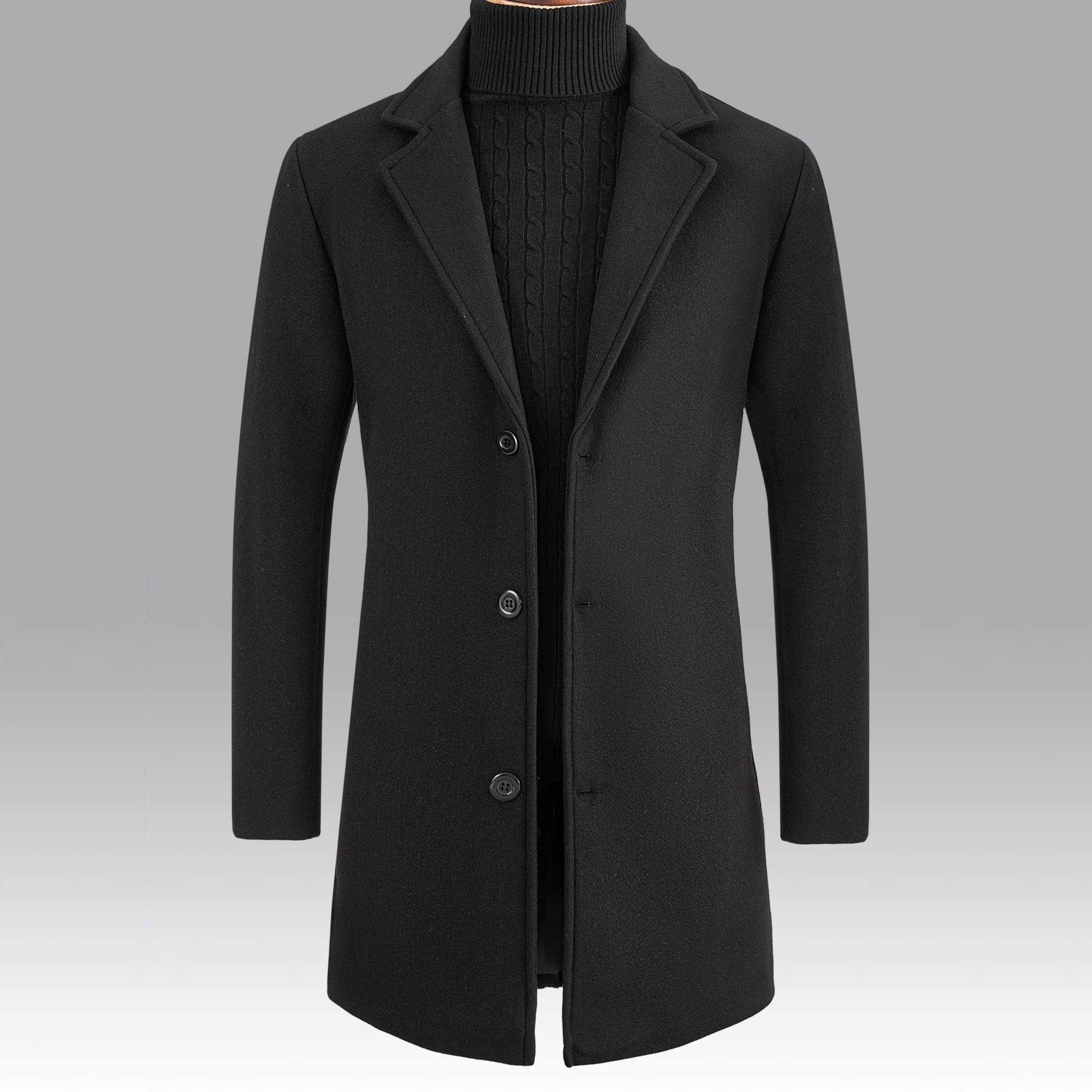 Men's Fashion Slim Fit Long Single Breasted Trench Coat Overcoat