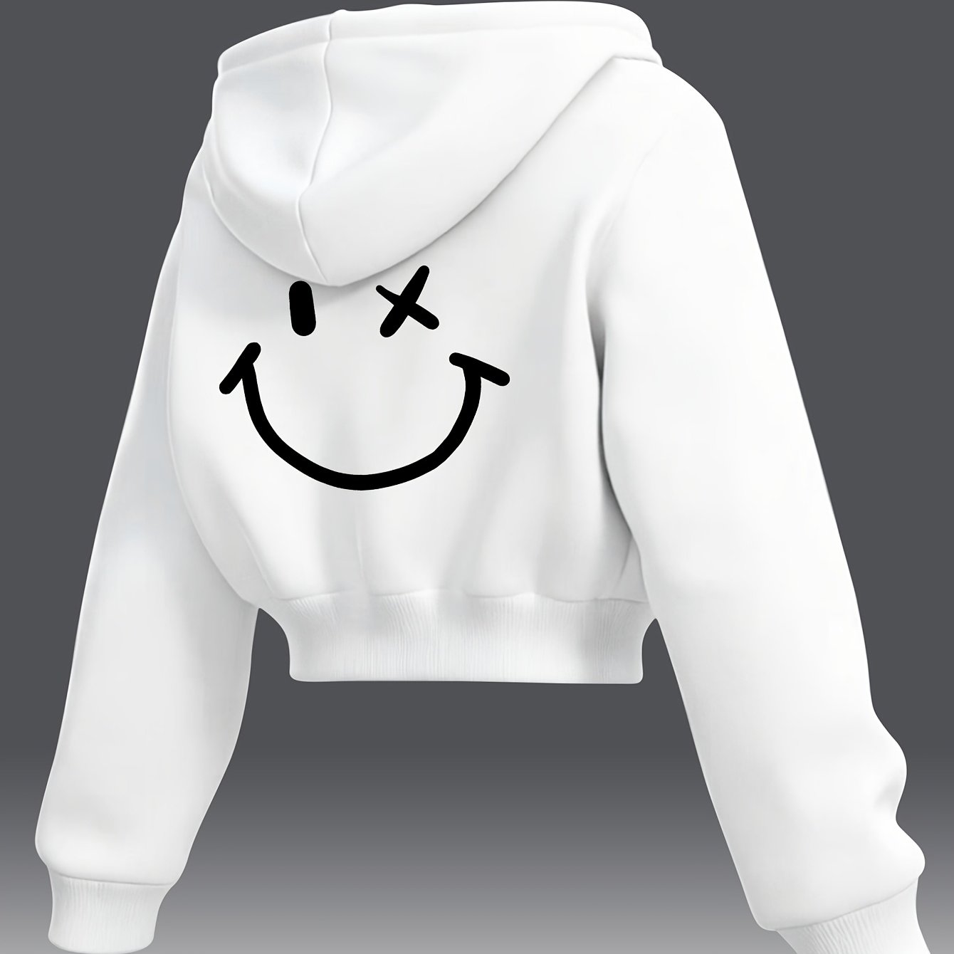 TEMU Women's Cropped Hooded Sweatshirt, New Cropped Sweatshirt, Loose Hooded Jacket, New Versatile Casual Top For Autumn/winter