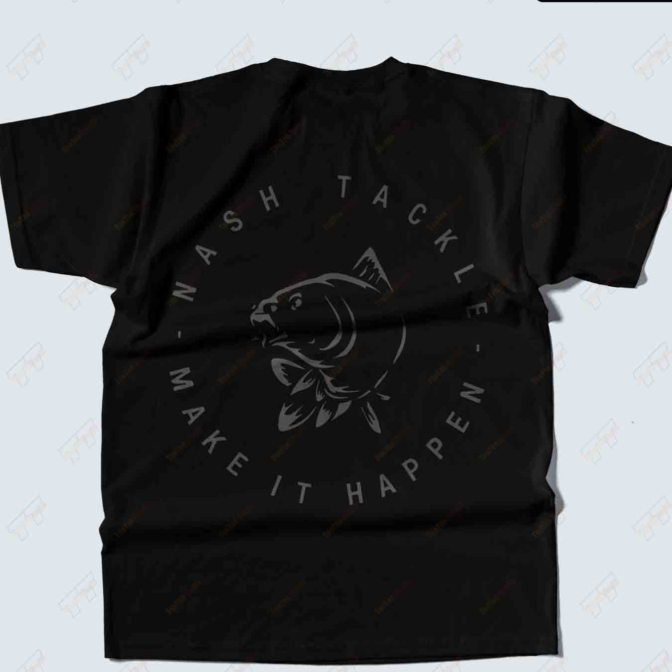 " " Logo T-shirt - 100% Cotton Short Sleeve Round Neck Casual Tee With Back Print, Suitable For , Machine Washable & Dry , Minimalist Casual Attire For Office, Gym, And