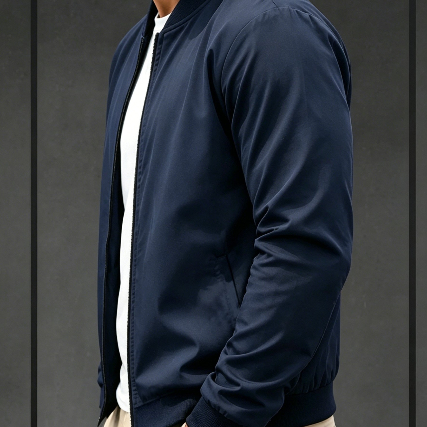 TEMU Veste tendance pour homme printemps/automne, veste de baseball décontractée d' pour , veste haut à col , vêtement d'extérieur