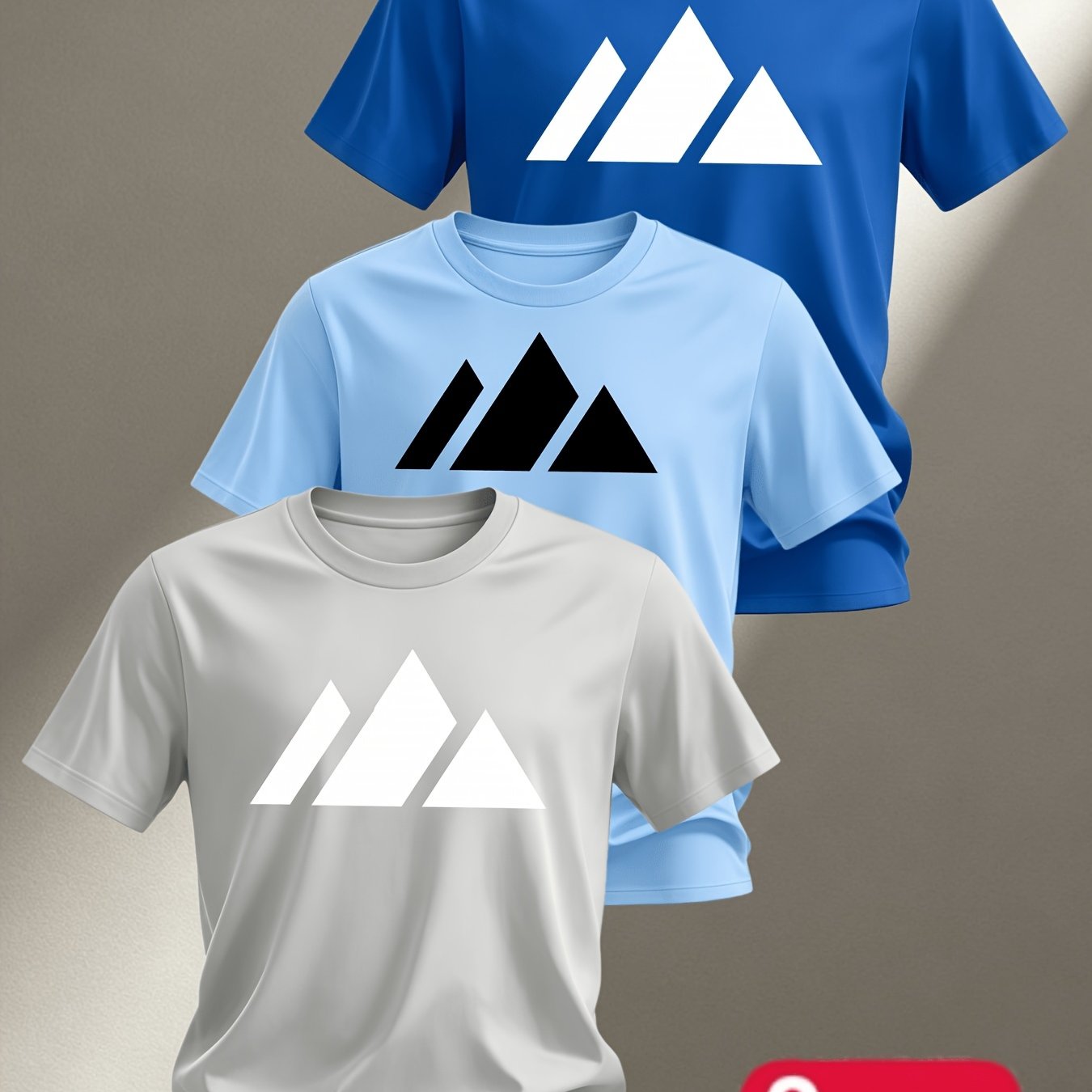 TEMU 2026 New Short-sleeve Three-piece Set For Boys, Y2k Style, Casual Sports Fashion Short-sleeve, Easy, Comfortable, Versatile T-shirt Three-piece