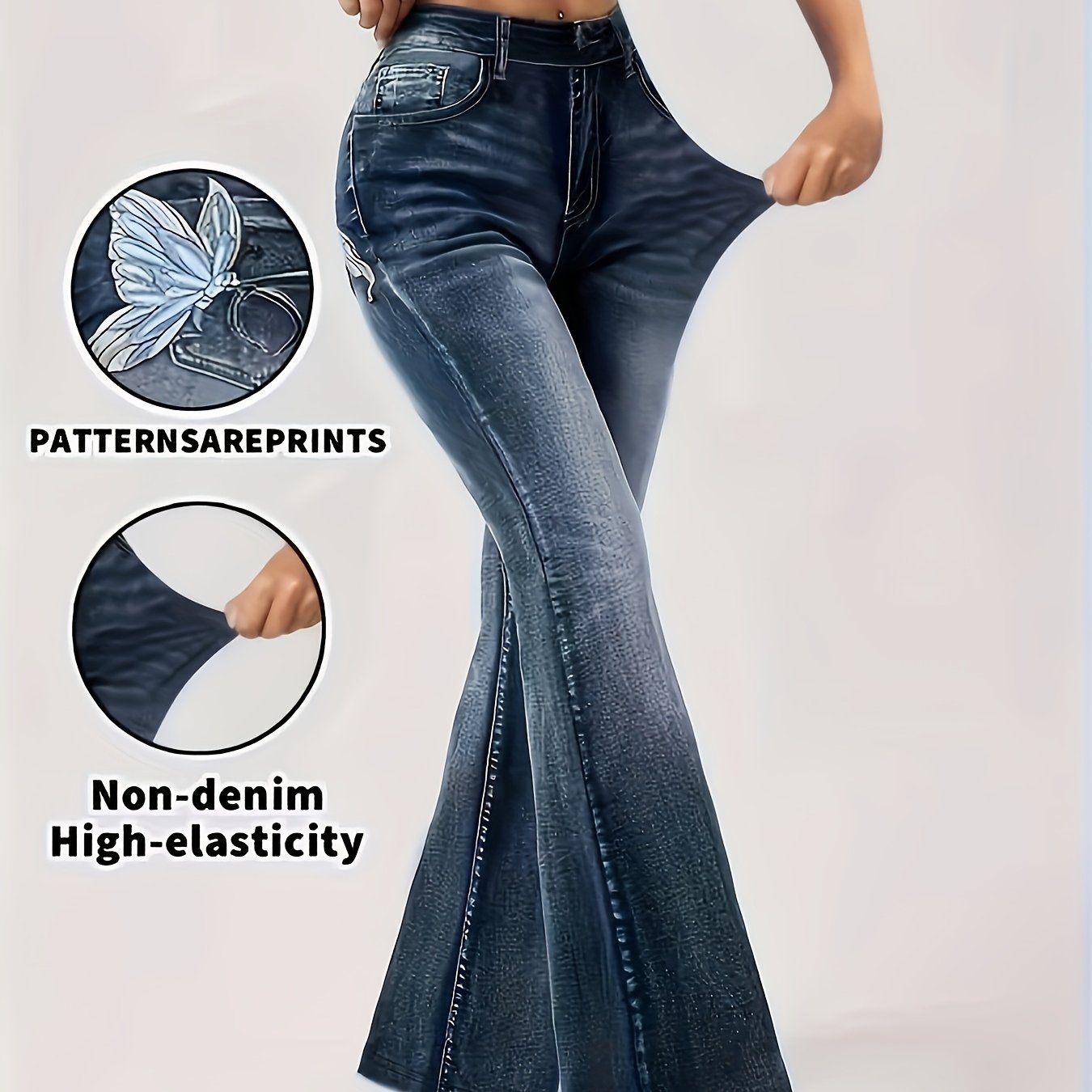 E-shop Bedruckte Hose – kein Denim-Stoff, bedruckte Leggings – kein Denim-Stoff