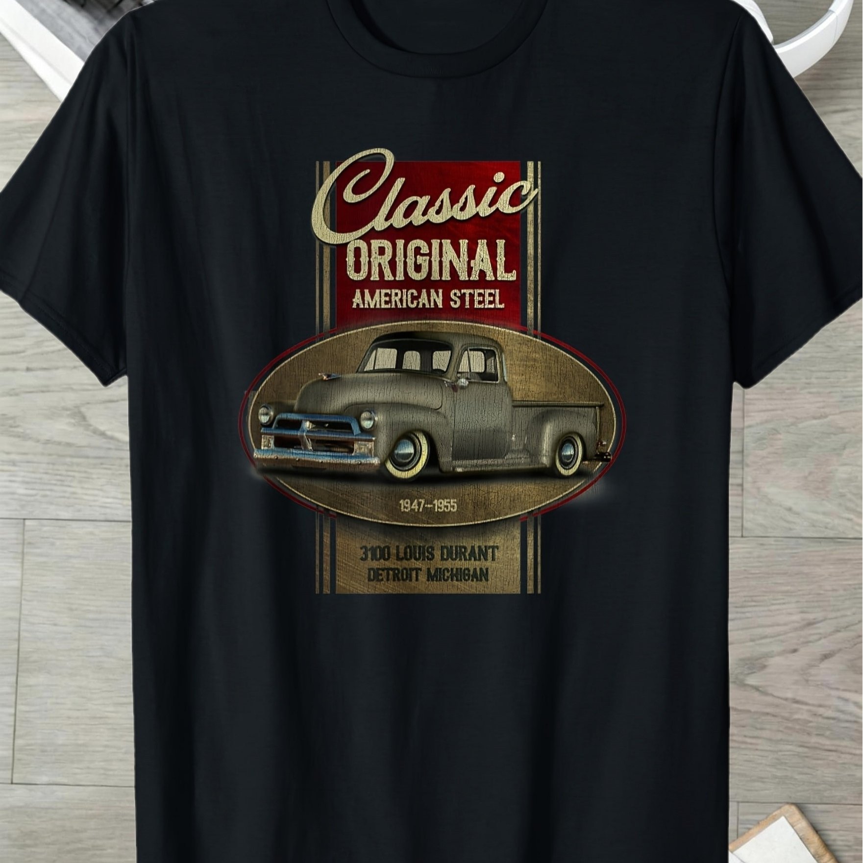 TEMU Classic 194s American Pickup Truck T-shirt- Comfortable Trucker Tee Featurin A Retro Truck , Durable And Lon-, A Perfect Ift For Truck