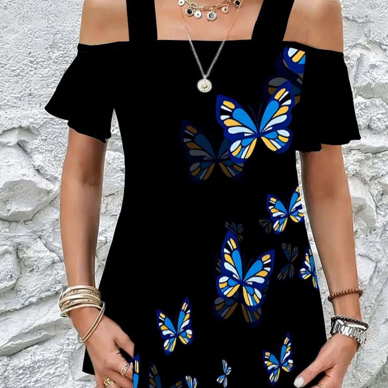 Image of Summer Women's Printed Off Shoulder Shirt, Gentle And Relaxed 1 Shoulder Top T-shirt, And Mature Temperament For Commuting Wear, Comfortable And Good-looking For Daily Wear, Versatile And Not Picky