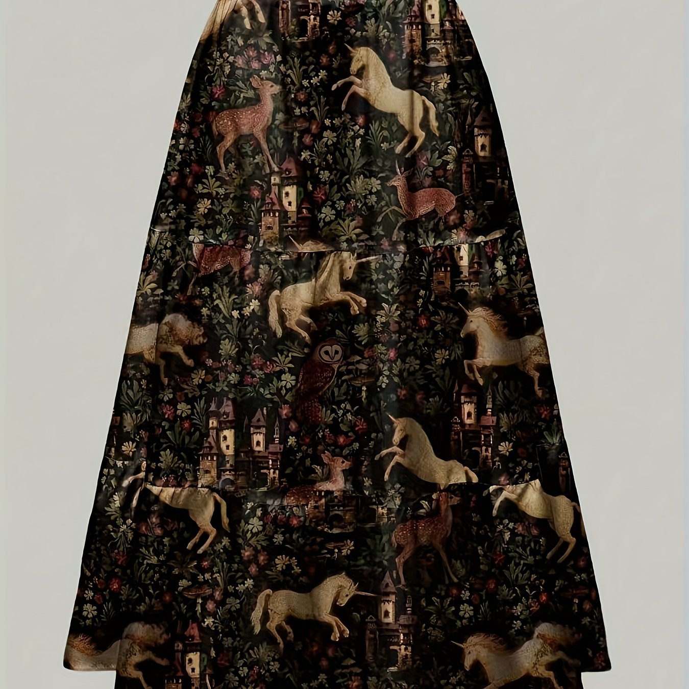 TEMU Gothic Dark Mysterious Halloween Print Layered Cake Skirt (women's)