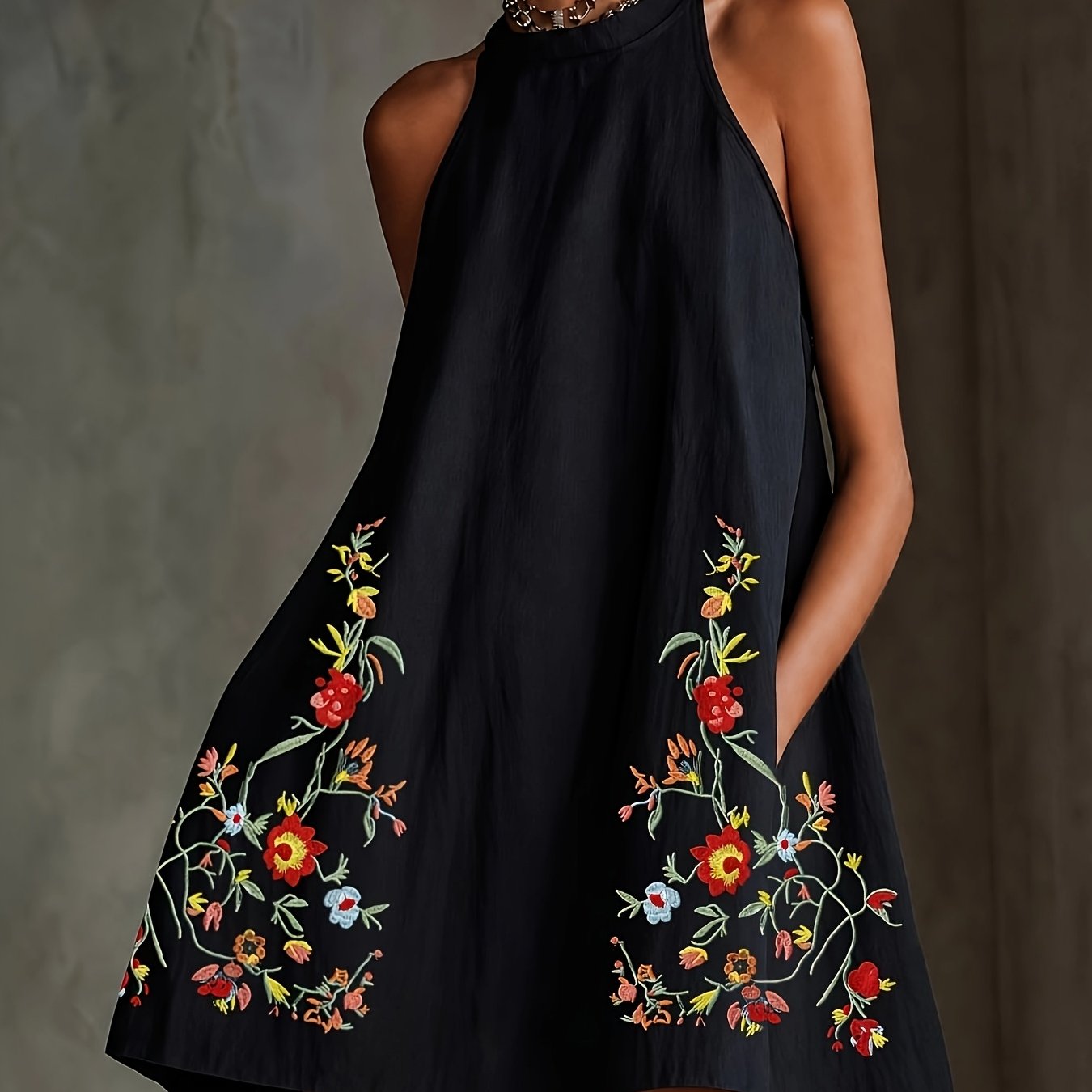 TEMU Backless A-line Mini Dress