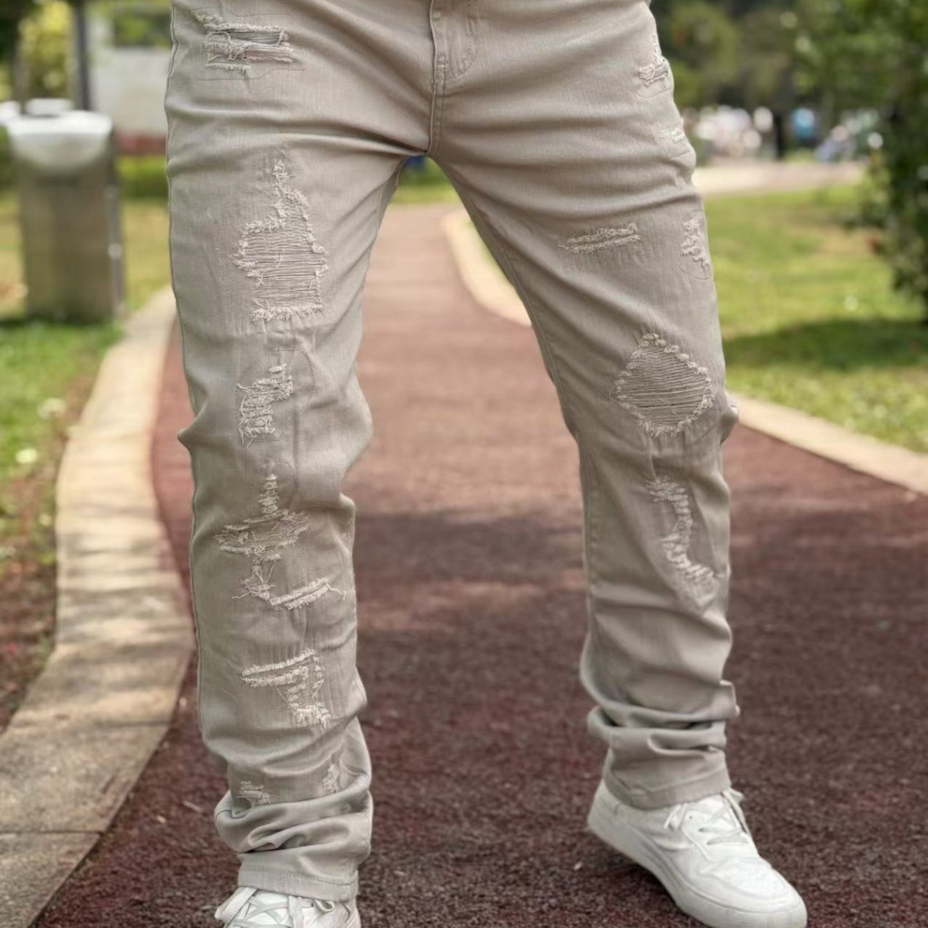 TEMU Men's Stretch Ripped Jeans, Fashion Wash Jeans, Color Fabric Jeans, Y2k Fashion Jeans, All Ripped Jeans, Ripped Embroidered Jeans, Pattern