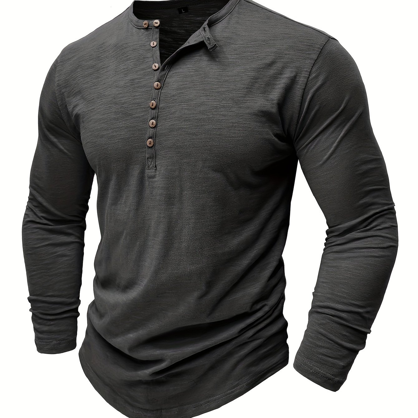 Autumn And Winter 's Fashion Casual Men's Long Sleeve T-shirt Outdoor Men's Henley Shirt Top