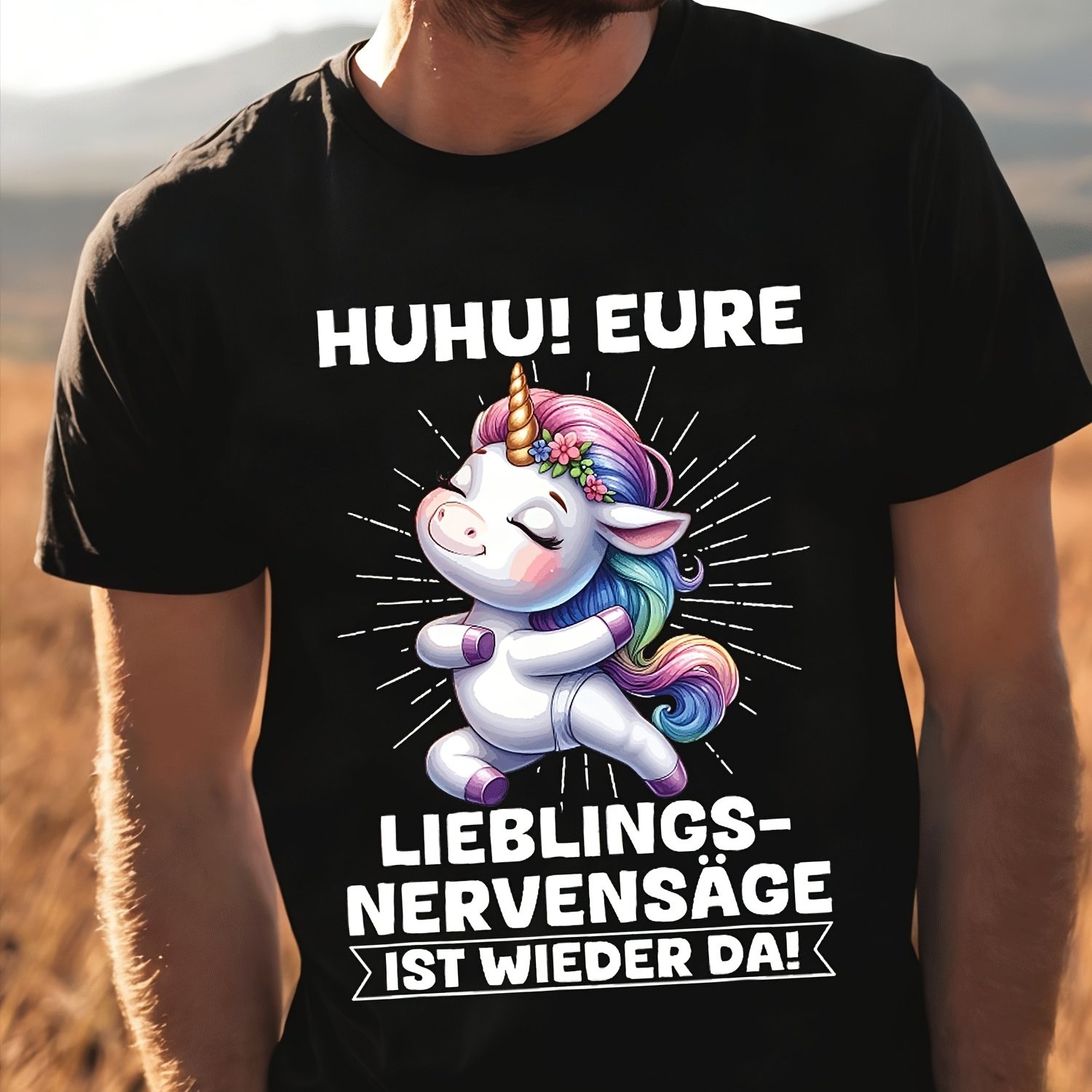 Plus Size Huhu Your Naughty Unicorn Is Back Professional T-shirt Black For Men Women Unisex Funny T-shirt