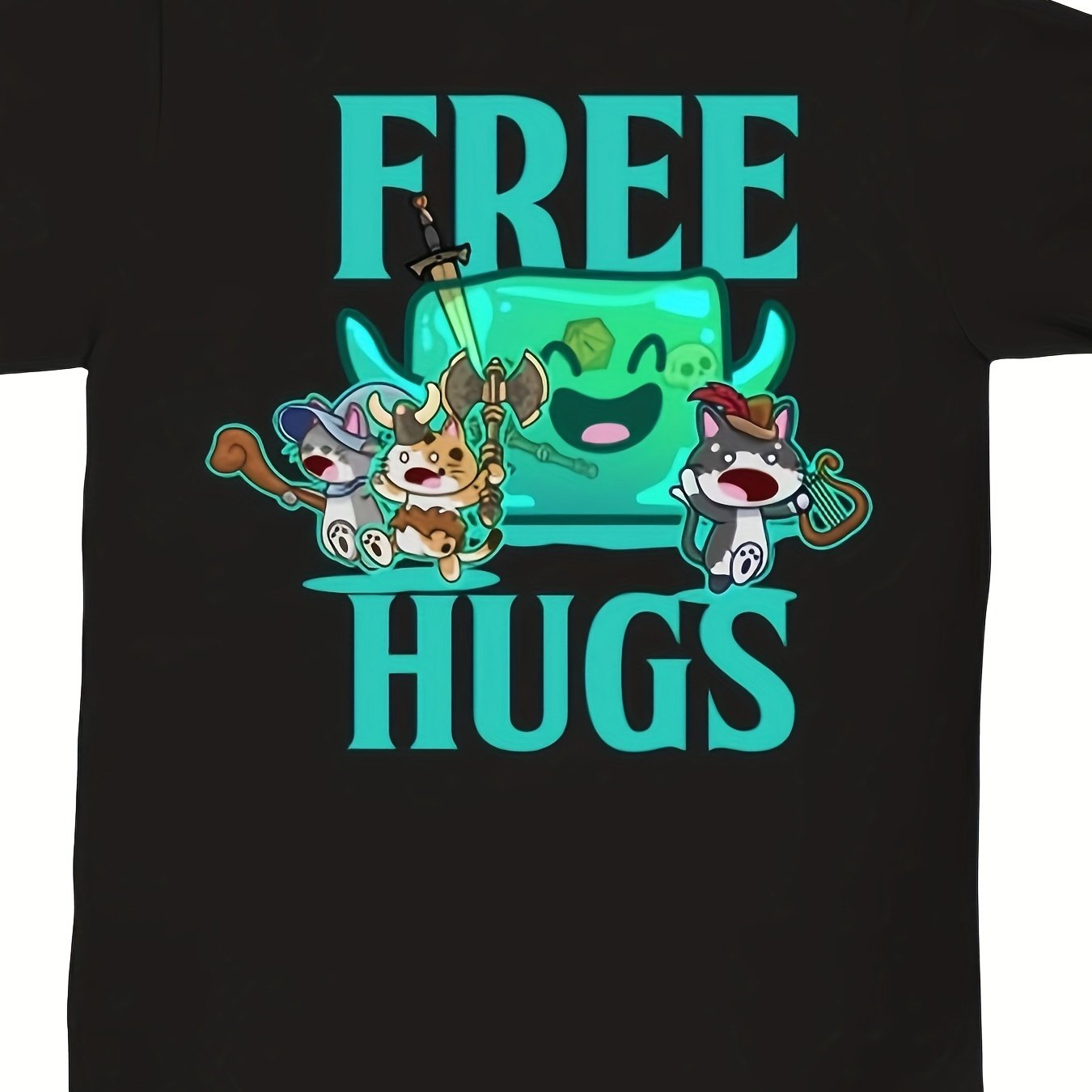 TEMU Jelly Cube T-shirt Dnd, Cat Role-playing. Suitable For , Rpgs, Board Games, And Role-playing Shirts
