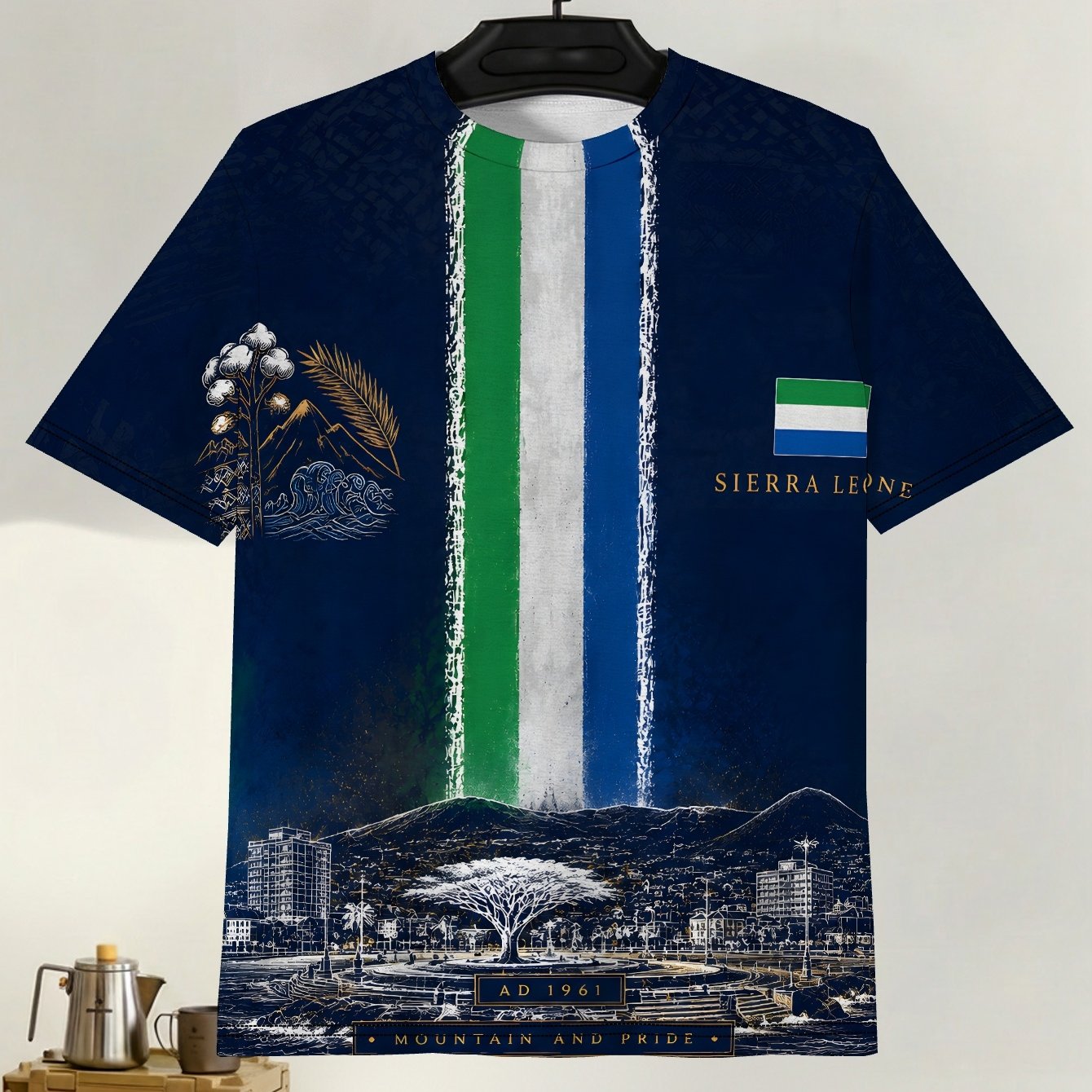 TEMU Teediy Men's Leone T-shirt - Full-body Banner Print Round Neck Casual Shirt, Machine Washable Suitable For Sports & Casual Attire, Leone-themed
