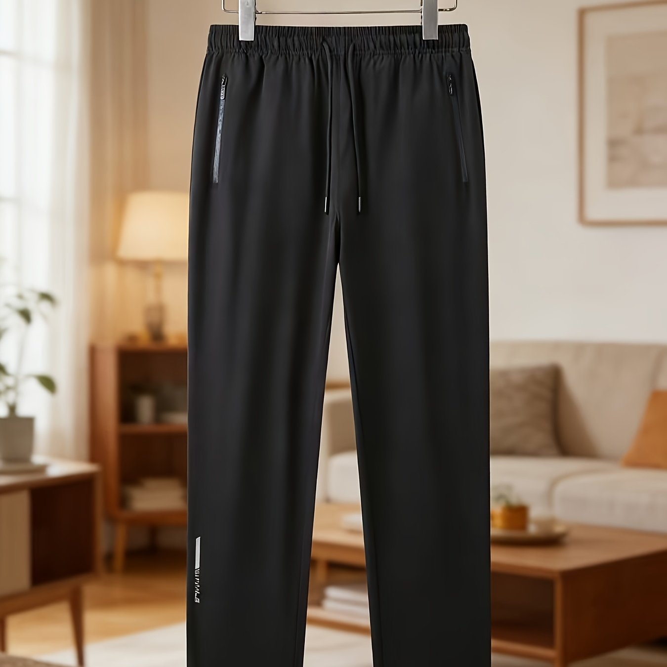 TEMU 2026 Men's Casual Loose-fit Running Pants, Fashionable Printed, Lightweight Quick-dry Breathable Training And Running Trousers