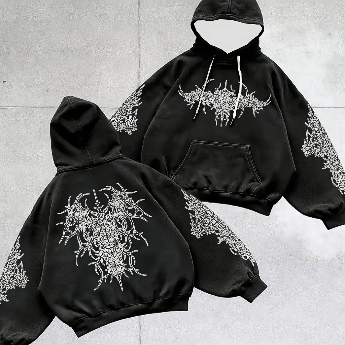 TEMU [ Sha ]3d Men's Long Sleeve Casual Hoodie, Fashion Sweatshirt With Drawstring Pocket, Fashion Pattern Hoodie Sports And Daily Wear , Autumn, And