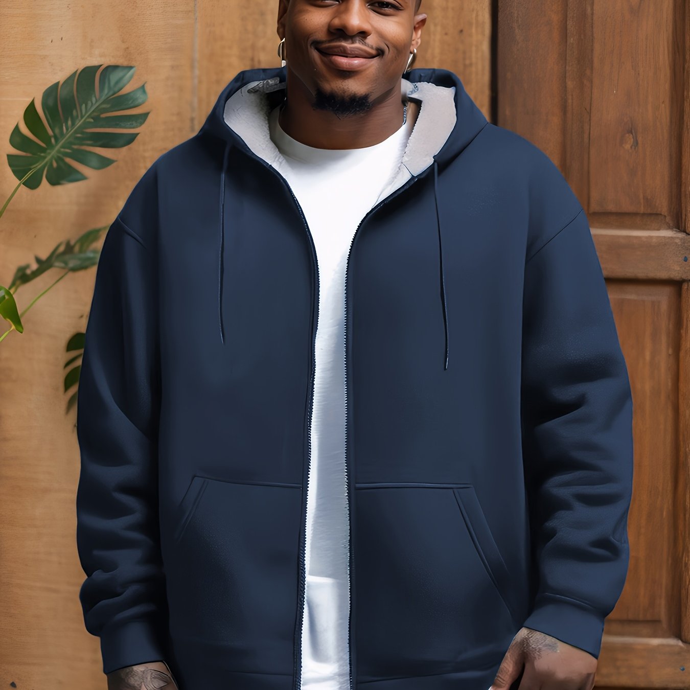 Plus Size Casual Zip-up Hooded Jacket, Stylish Versatile Jacket