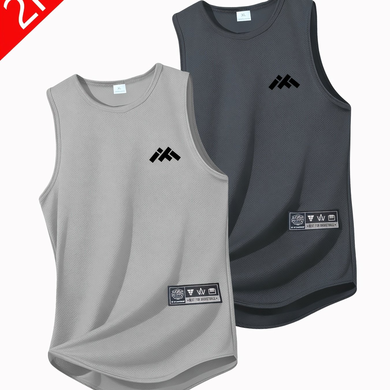 TEMU 2pcs, Gym Workout Men's Quick-drying Sports Vests, Lightweight And Suitable For Running, Exercising, And Casual Wear, Thin, Breathable, And