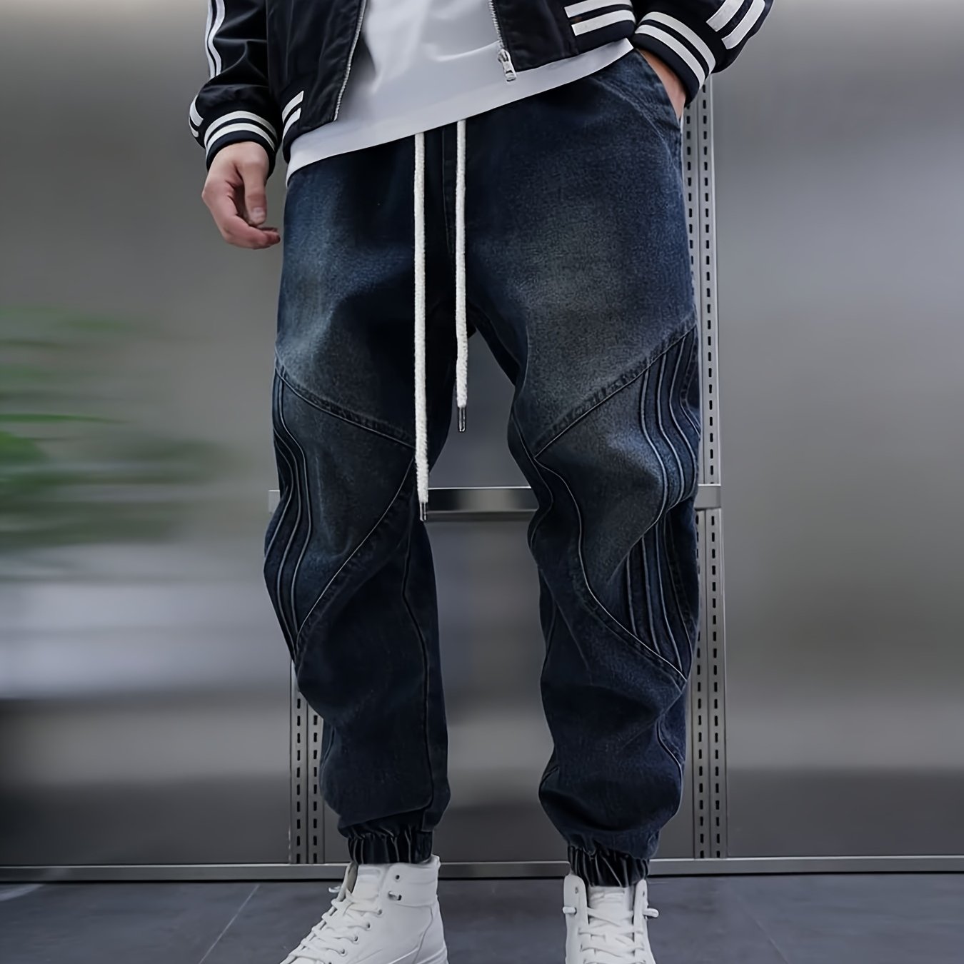 Image of Youth Fashion Slim Fit Stretch Denim Pants Trendy Casual Wear For Teens & Adults | Breathable Fabric, Soft Texture, Lightweight Denim With Cool Vibe &