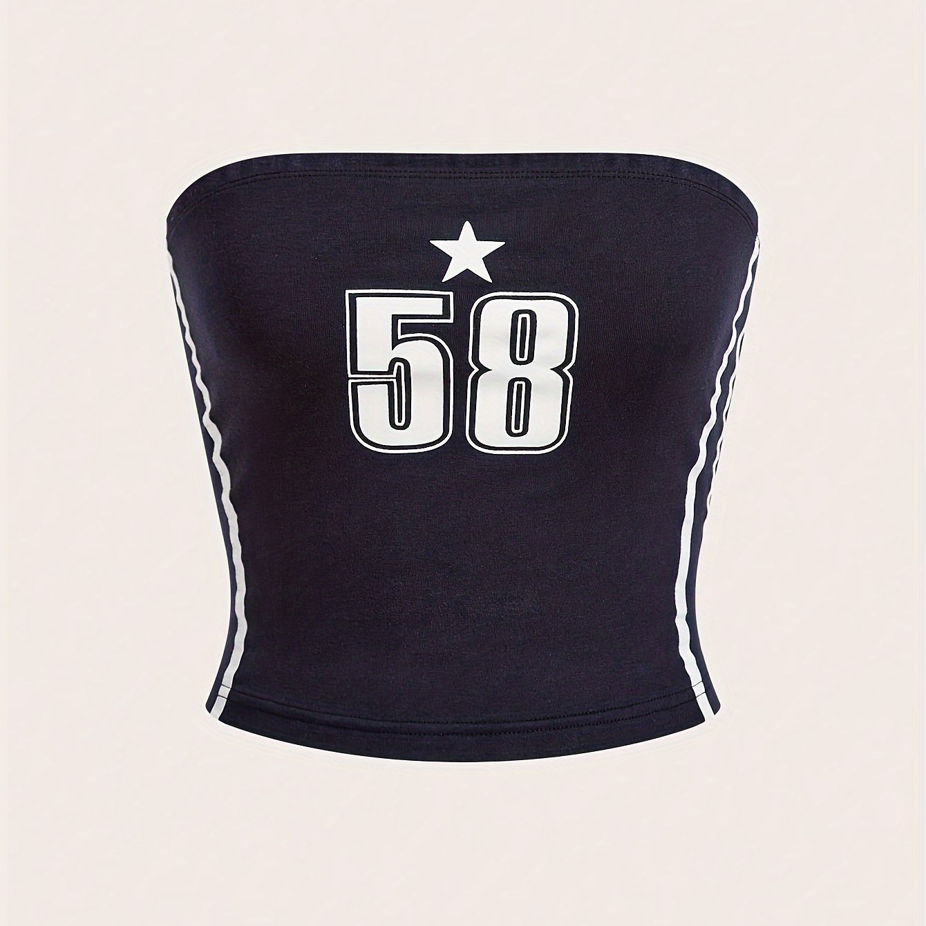 Women's Slim-fit Letter Print Fashion Strapless Top