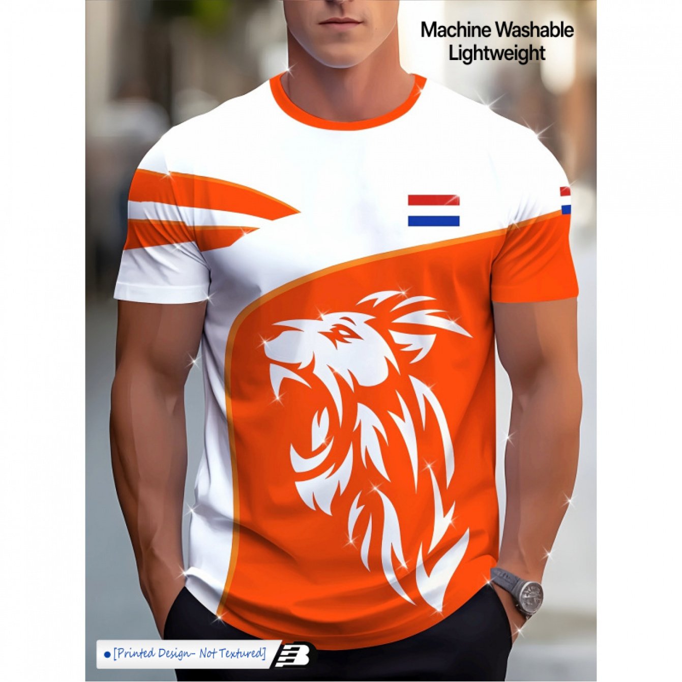 TEMU Men's Casual Sports T-shirt - Featuring Flag And Elements, A Stylish Thin And Breathable T-shirt, Machine-washable Casual Short-sleeve Top, Cool