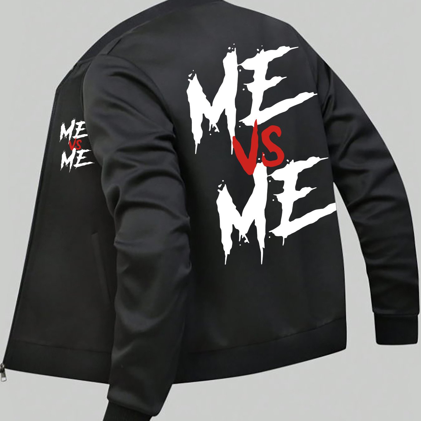 TEMU Men's Casual Zip-up Jacket With Stand Collar - Sporty, & Stylish For Fall/winter, ,