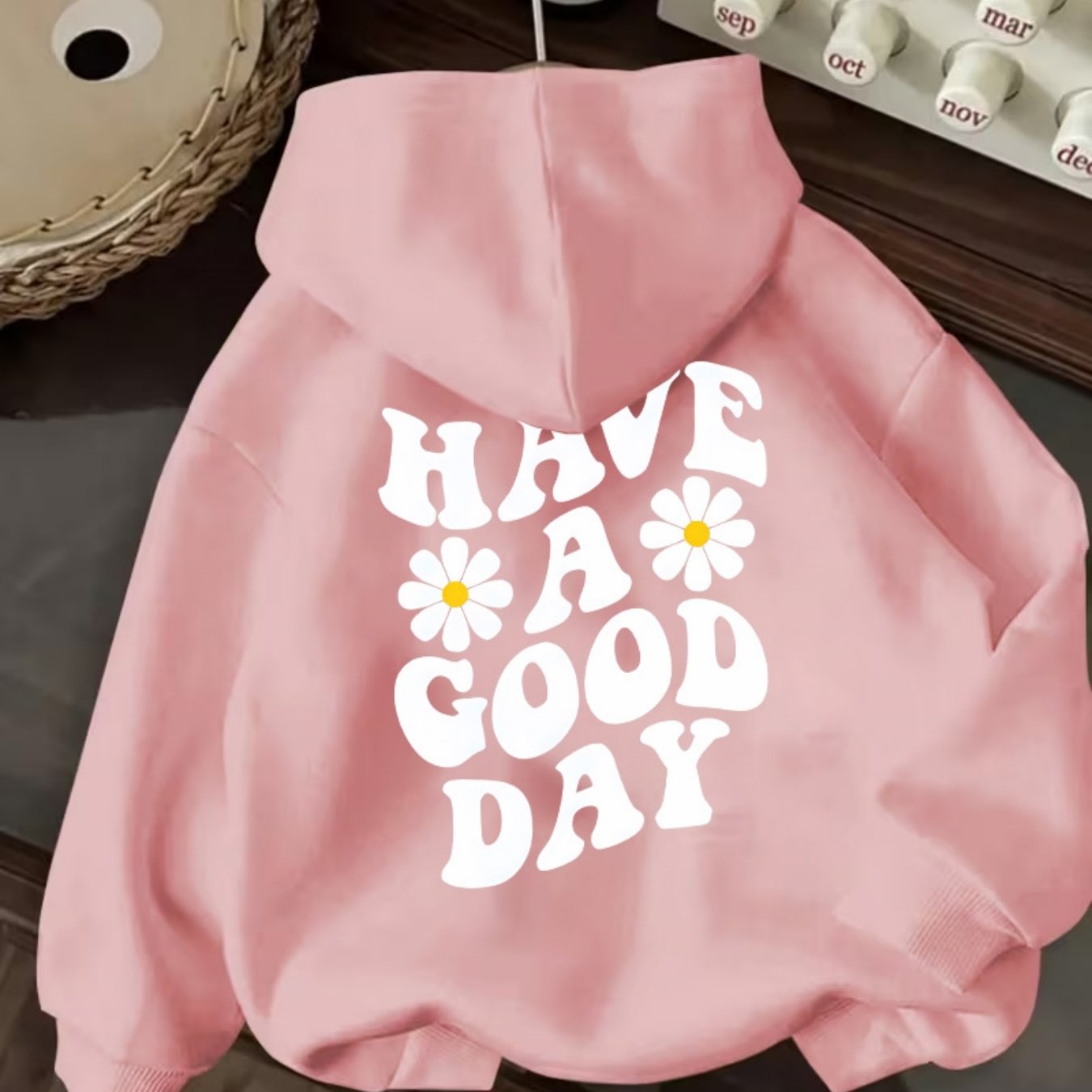 TEMU Sweat à capuche doublé pour femmes - Printemps, Automne et Hiver, Imprimé " Day", Haut polyvalent, Coupe + Tissu , Tendance et polyvalent pour ,