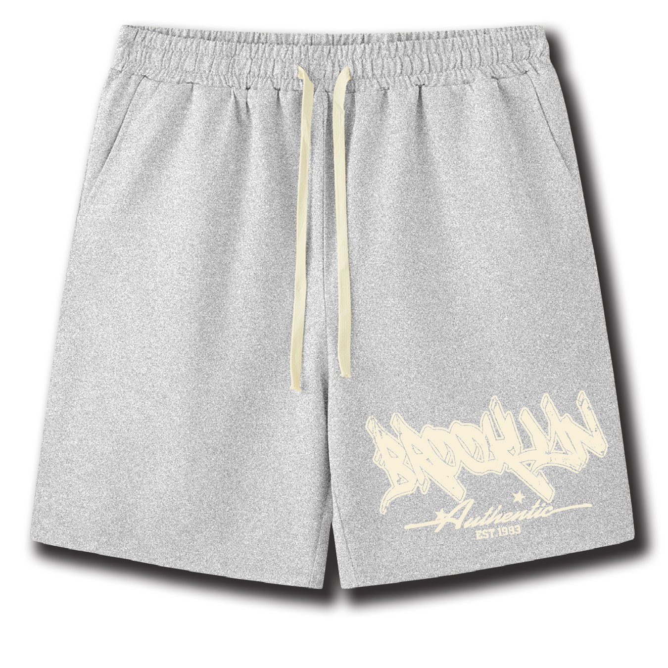 TEMU Men's Shorts Brooklyn Graffiti Print Fashion Print Drawstring Shorts Casual Summer Wear Summer Street Trend Outdoor Daily Wear