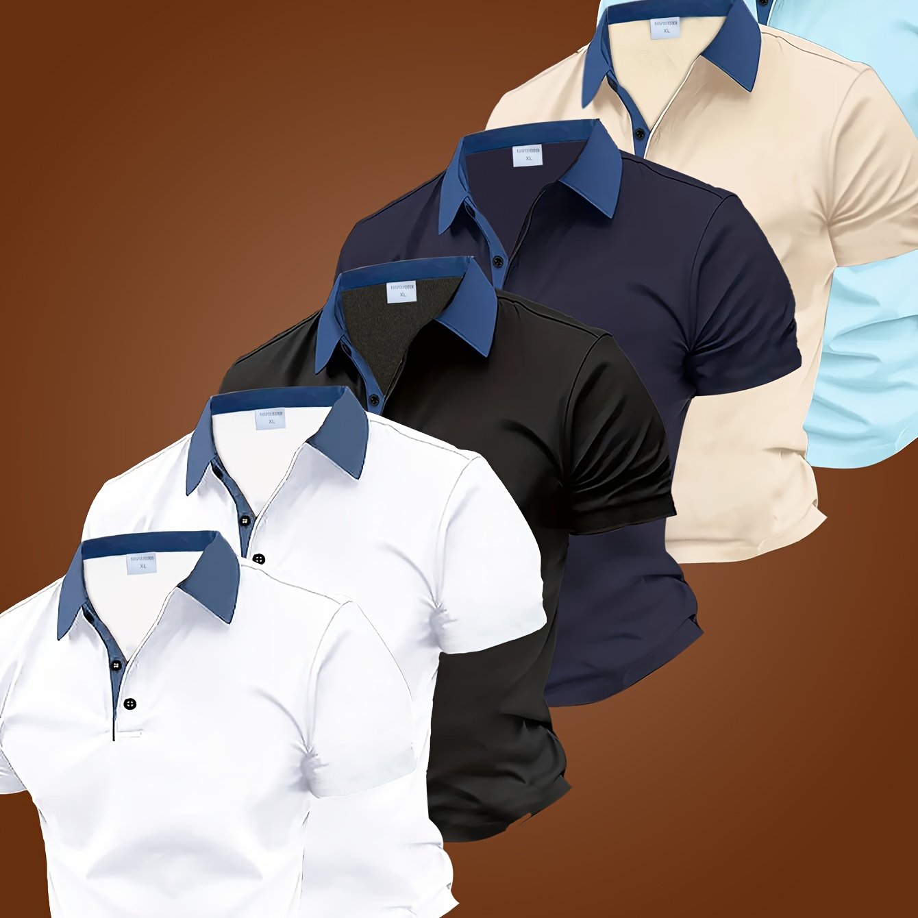 TEMU Men's Casual Shirts - Set Of 6