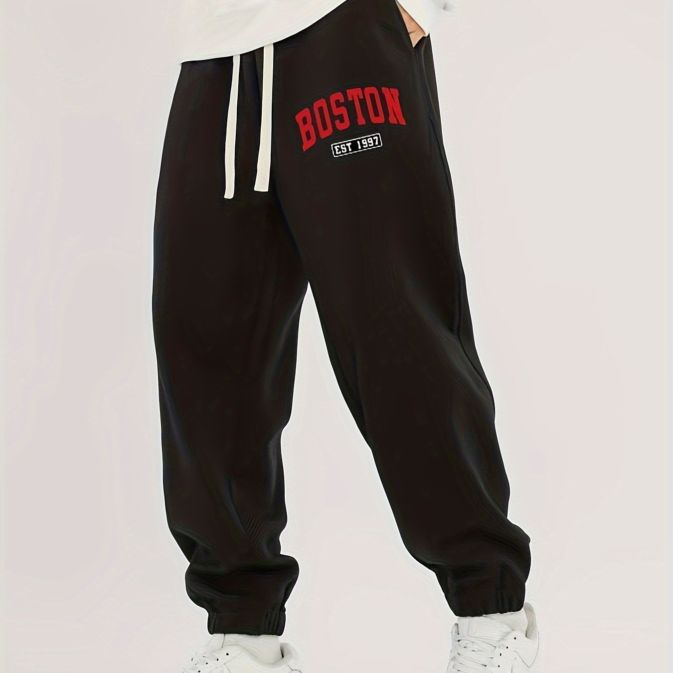 Plus Size Men's Casual Long Pants, Plus Size