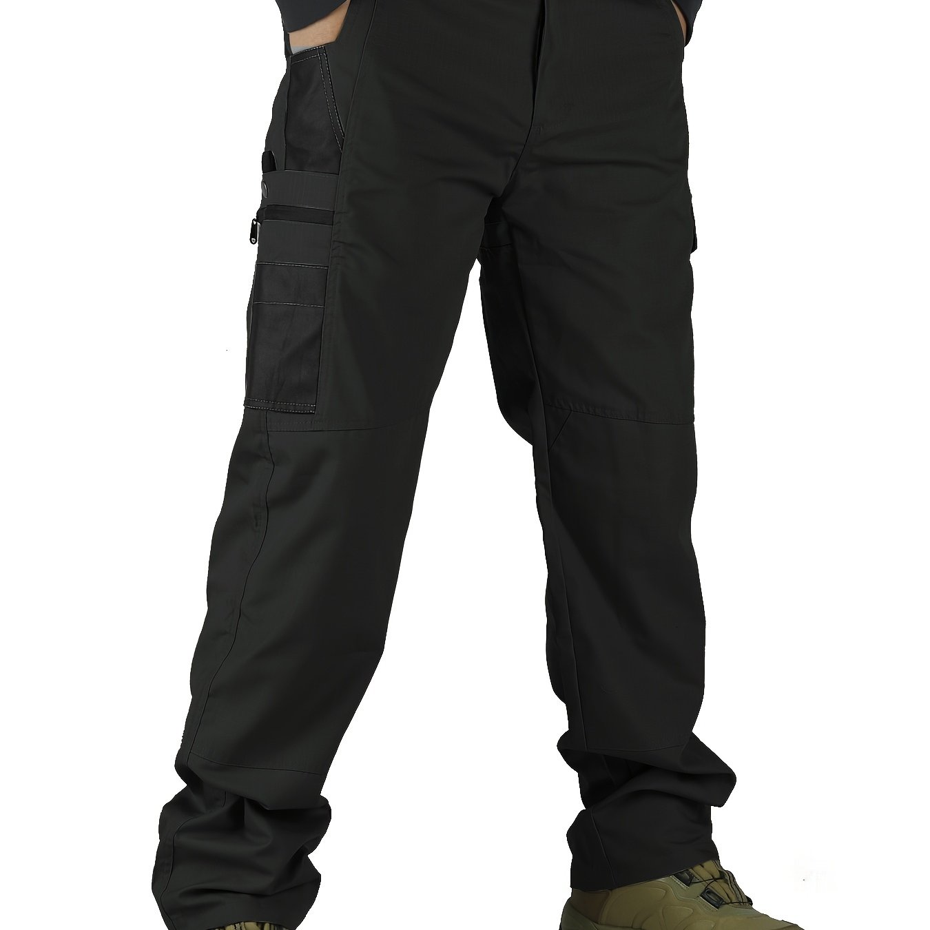 TEMU Men's Tactical Cargo Pants | Heavy-duty Work Trousers With Multiple Utility Pockets, Adjustable Waistband - Ideal For Hiking, Construction, And