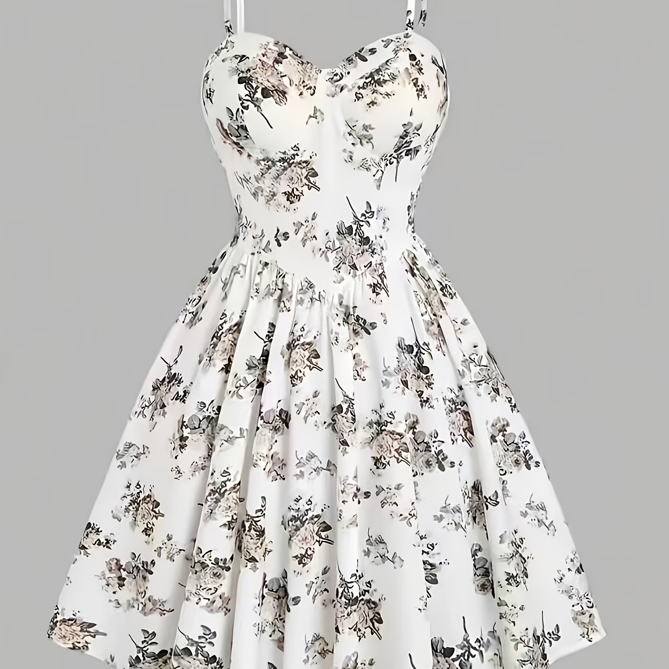 TEMU Vestido Mini Elegante con Estampado Floral y Tirantes Ajustados para Mujer
