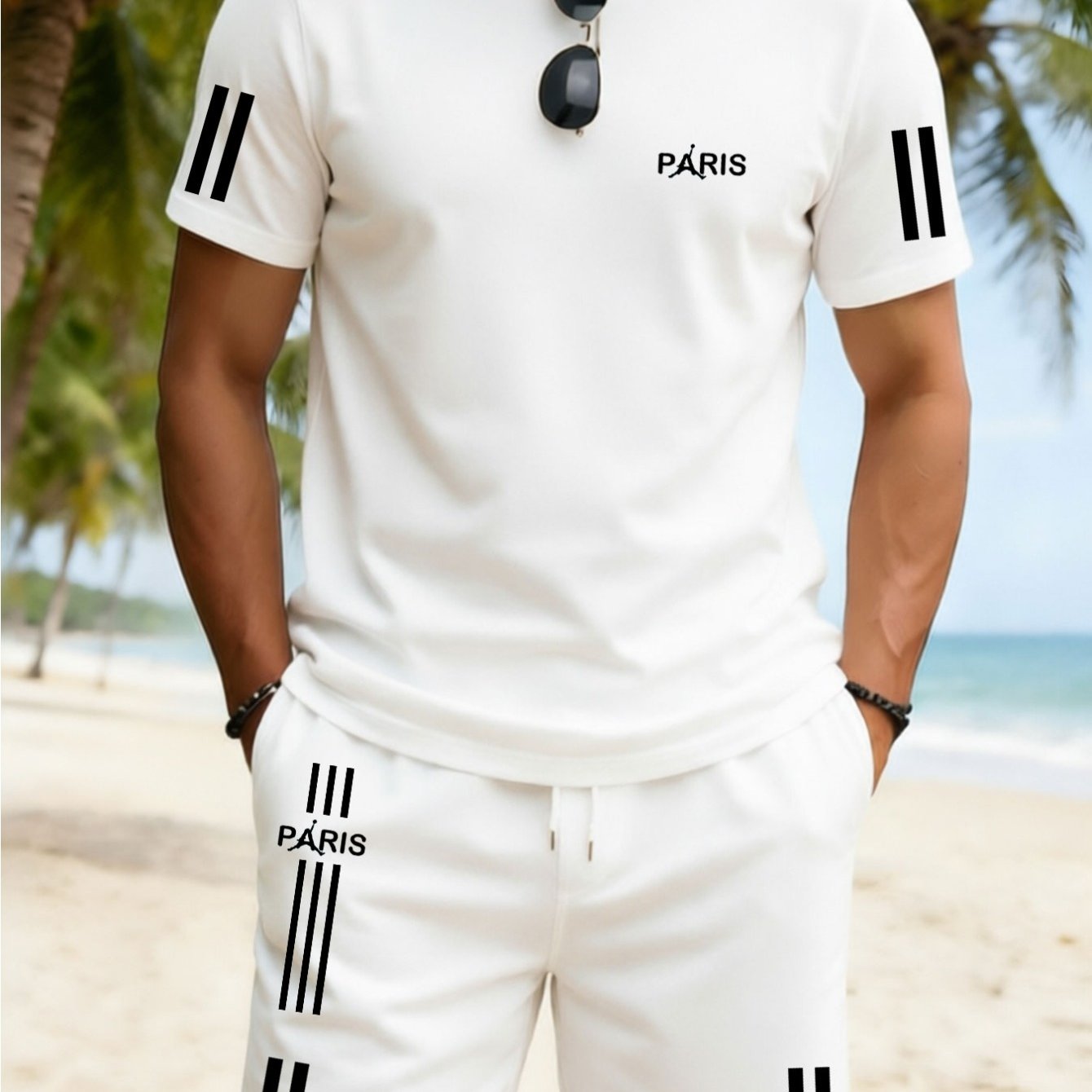 TEMU Men's Fashion Trendy Casual Round Neck Print Short-sleeved Suit, 3d Short-sleeved Suit Men's Pullover Outdoor Sports Casual Short-sleeved