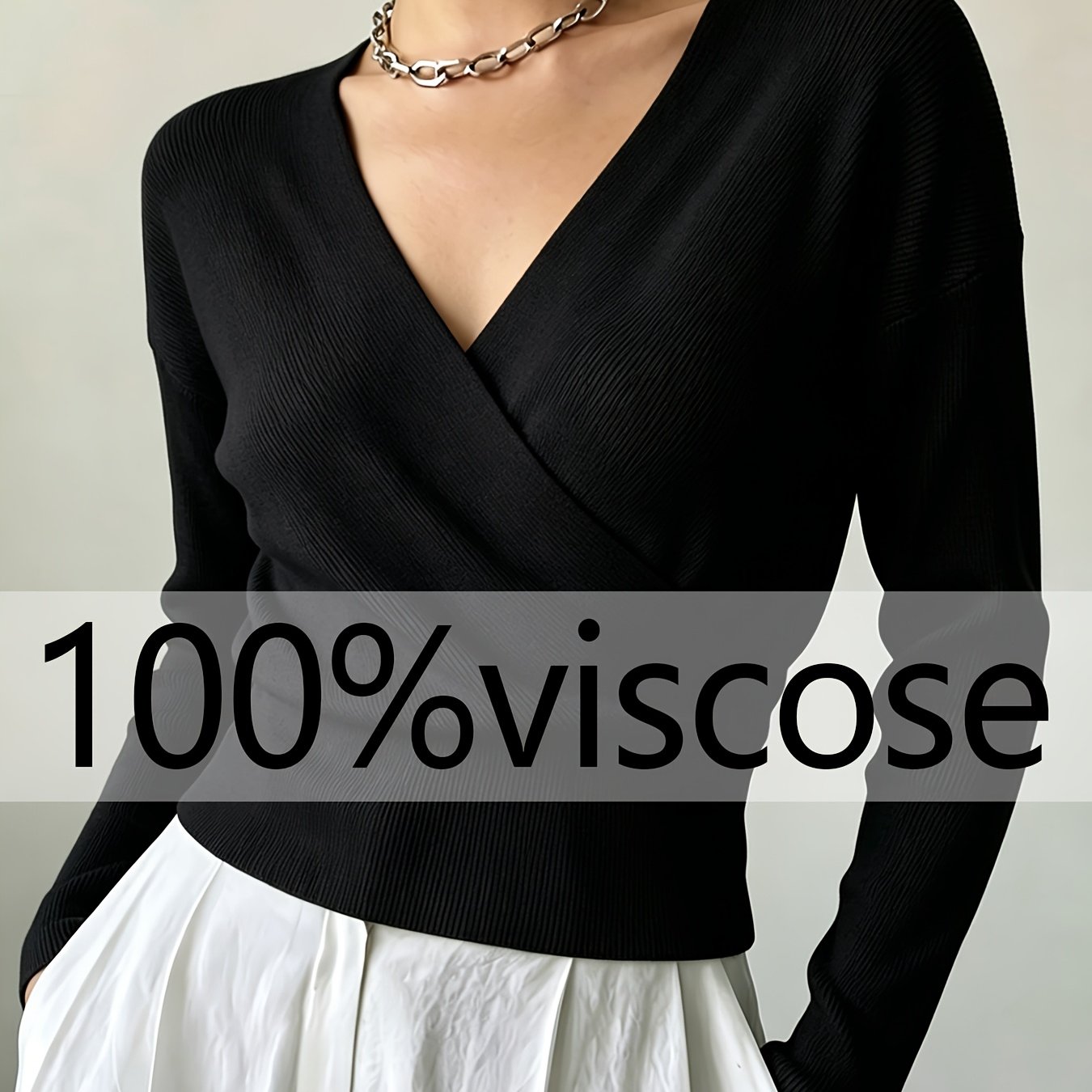 Women's Fall/winter Cross-neck Pullover - Versatile, Loose Fit, Machine Washable, Long Sleeve Sweater