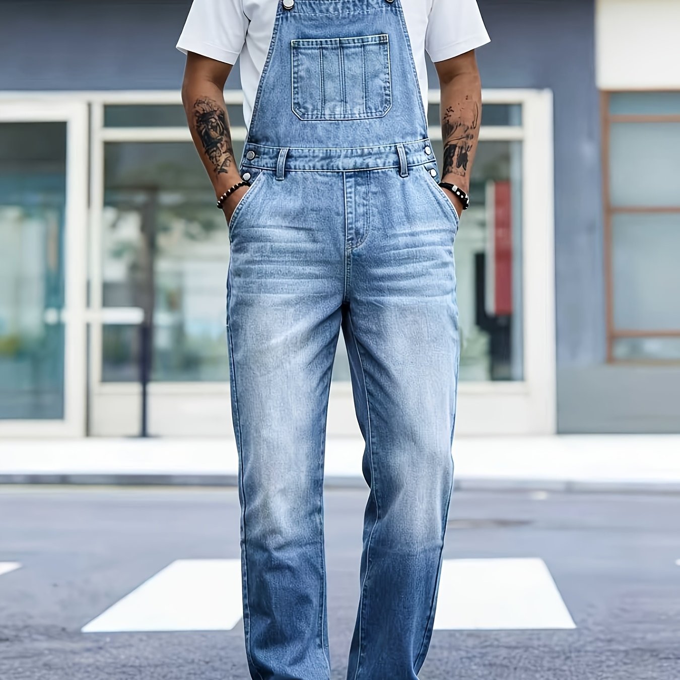 Image of Men's Stretch Jeans — Relaxed Fit Casual Overalls, Suitable For Daily And Formal Occasions, Medium-stretch Denim Fabric For — Machine-washable Opaque Jeans, Versatile Apparel With Comfortable Fabric