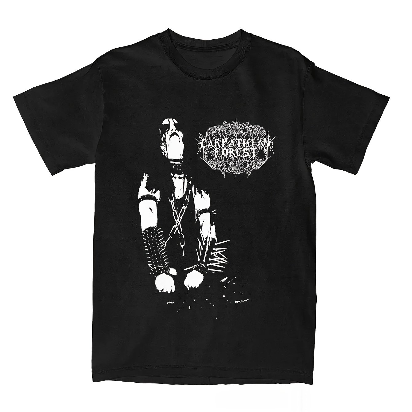 Forest Black Metal Band T-shirt - Official Logo & Iconic Masked Face Print - Heavy Metal Merch For - Plus Size Oversized Unisex Tee - Gothic Concert Tee (machine Washable)