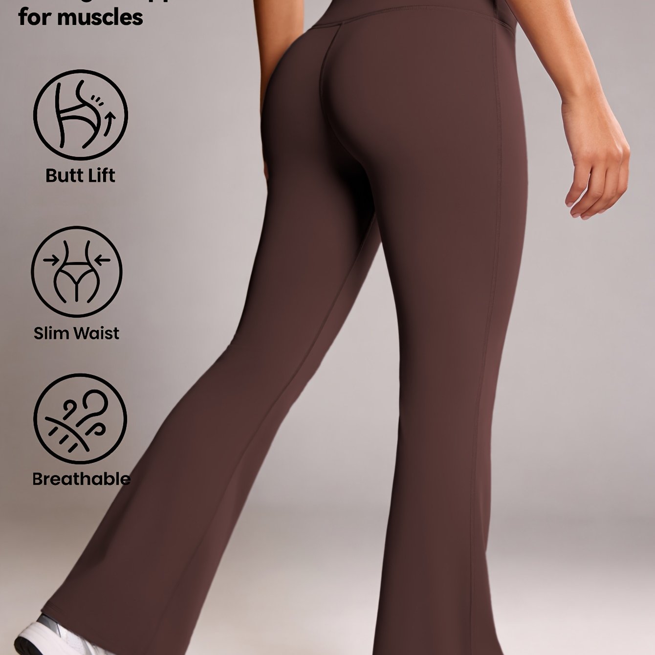 E-shop Damen Schlaghose mit hohem Bund, weiche und bequeme Hose, Bauchkontrolle und Po-Lift, elastisch und atmungsaktiv, geeignet für Freizeit und