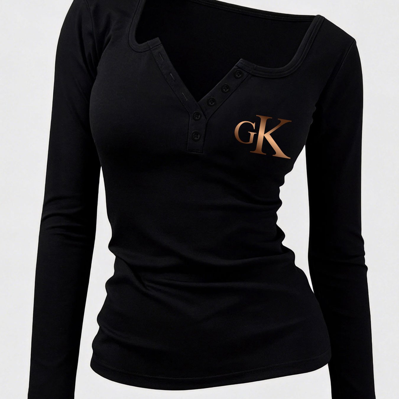 TEMU Women's Spicy Outfit Clothing Hot Sexy Design Non-v Neck Women's Long Sleeve T-shirt, Y2k Suitable For Spring Summer Autumn Winter , Casual
