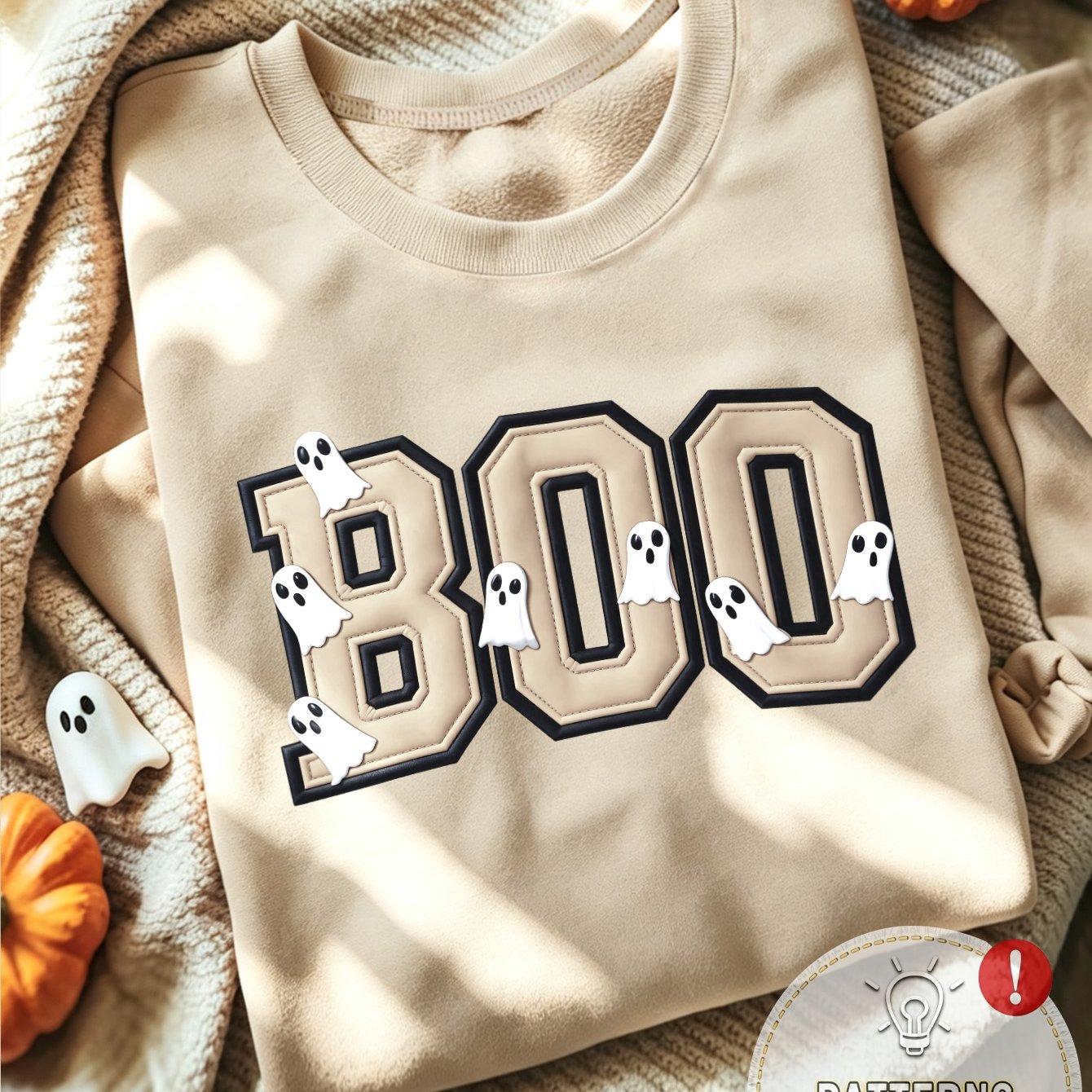 TEMU Women's Casual Crew Neck Sweatshirt Boo Cartoon Little Pattern Print, Regular Neck Sweatshirt, Suitable For Autumn And Winter , Women's Clothing