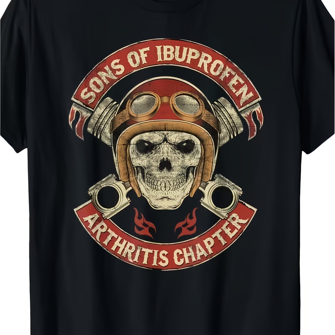 TEMU Humorous Arthritis Themed T-shirt Suitable For Biker & Wear - Vintage Acetaminophen Medication, Round Neck Casual Summer Shirt With , Machine