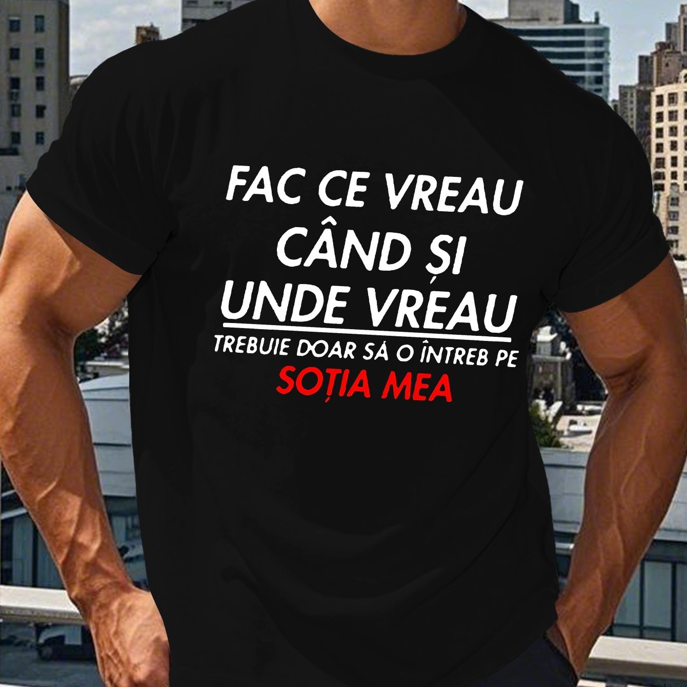 TEMU Fun Romanian Men's Short Sleeve T-shirt Summer T-shirt Top