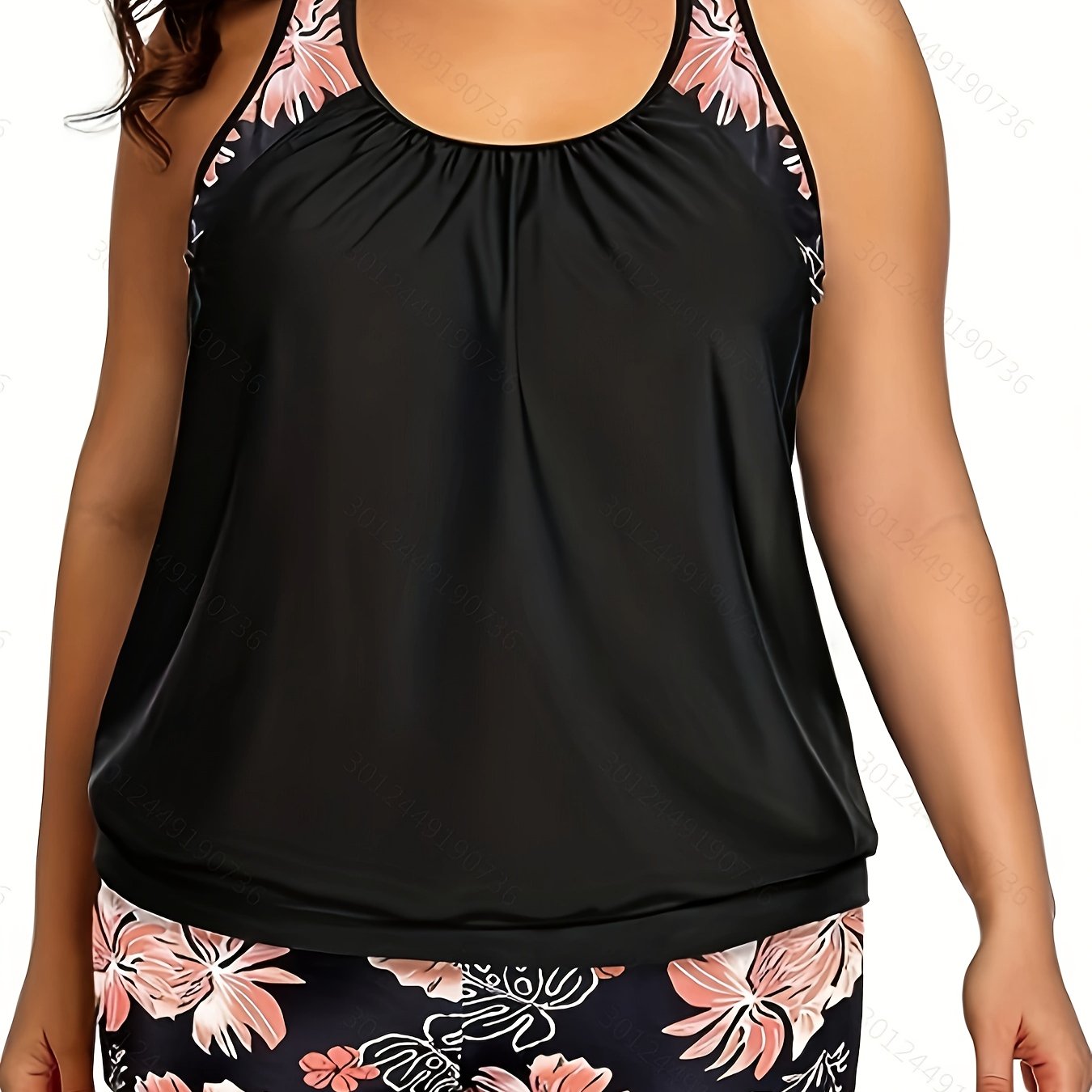 Two-piece Swimsuit With A Floral Pattern