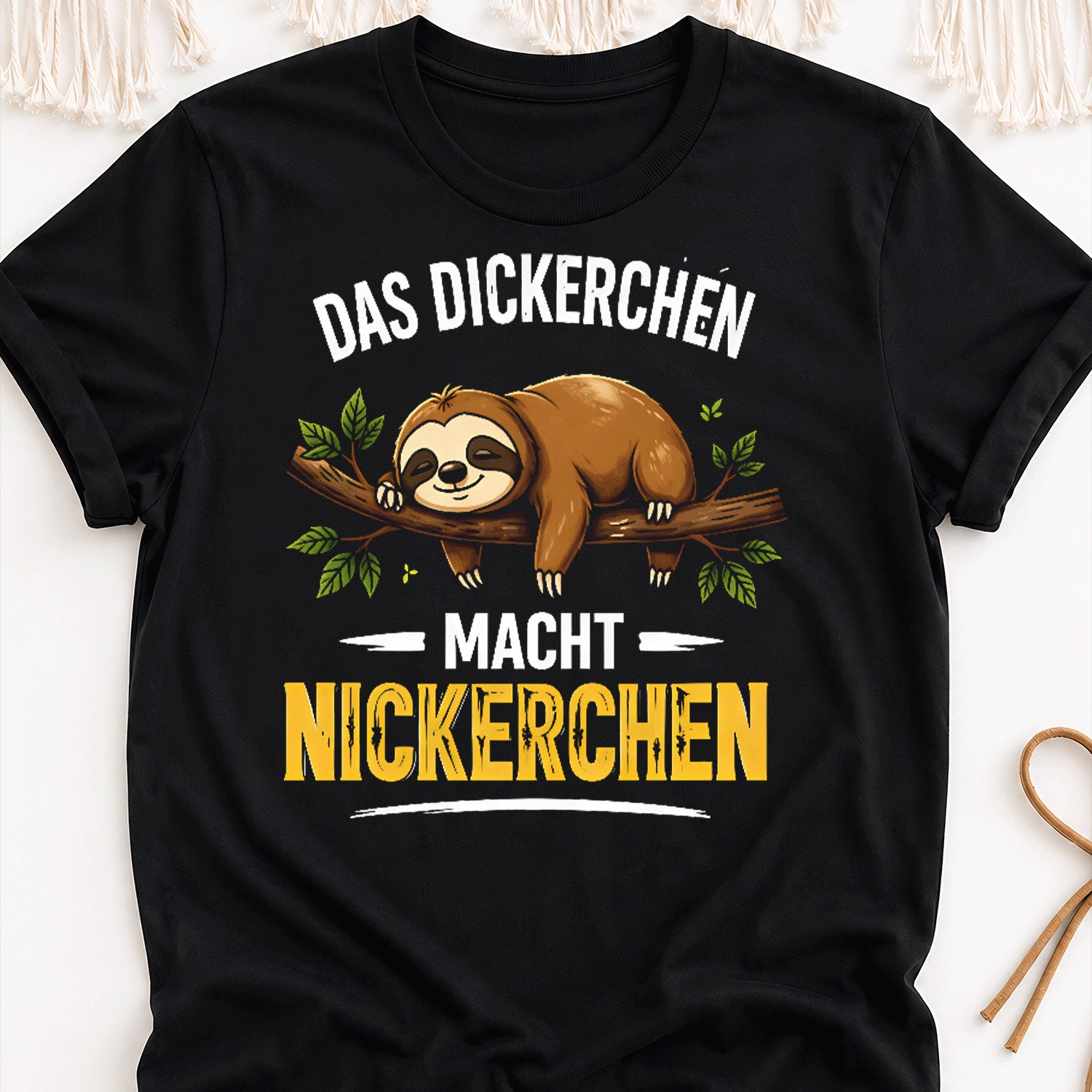 Schlafanzug Faultier Das Dickerchen Macht Ein Nap(3) Overseas Printing Y2k Oversized Unisex T-shirt For Men Women Retro 2000s Streetwear Baggy Graphic Tee